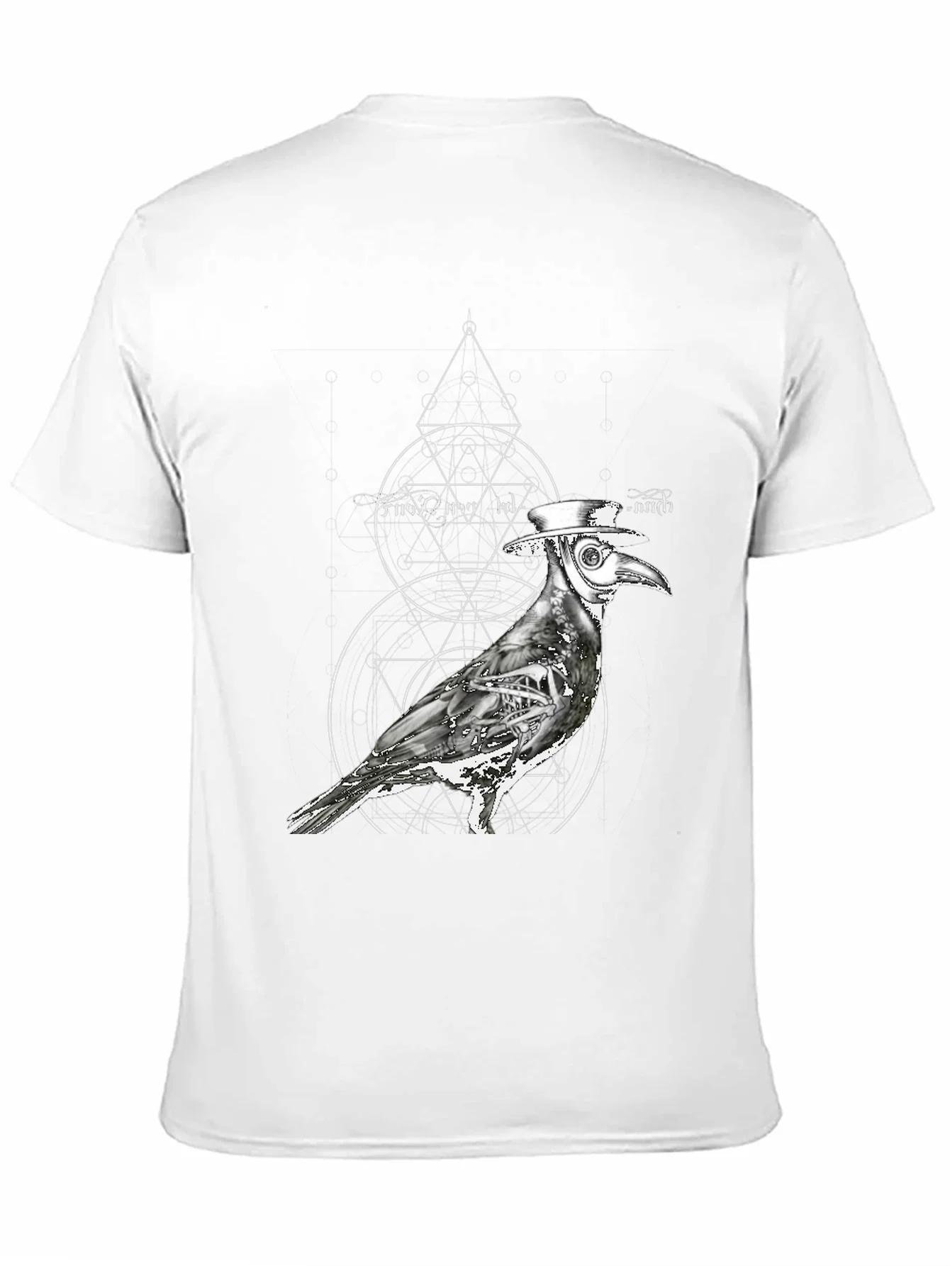 Camiseta Negra con Dise?o de Cuervo Mec¨¢nico