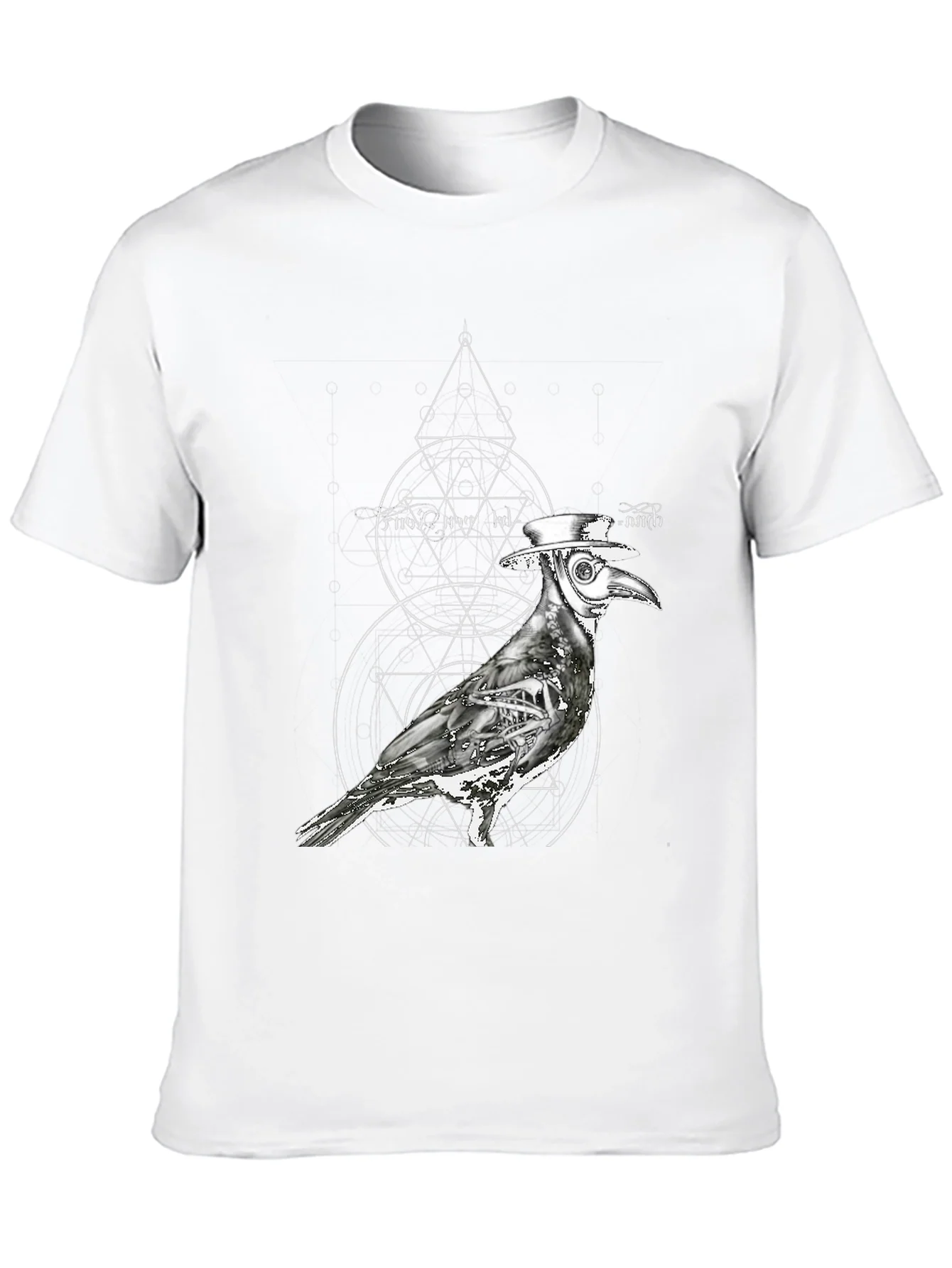 Camiseta Negra con Dise?o de Cuervo Mec¨¢nico