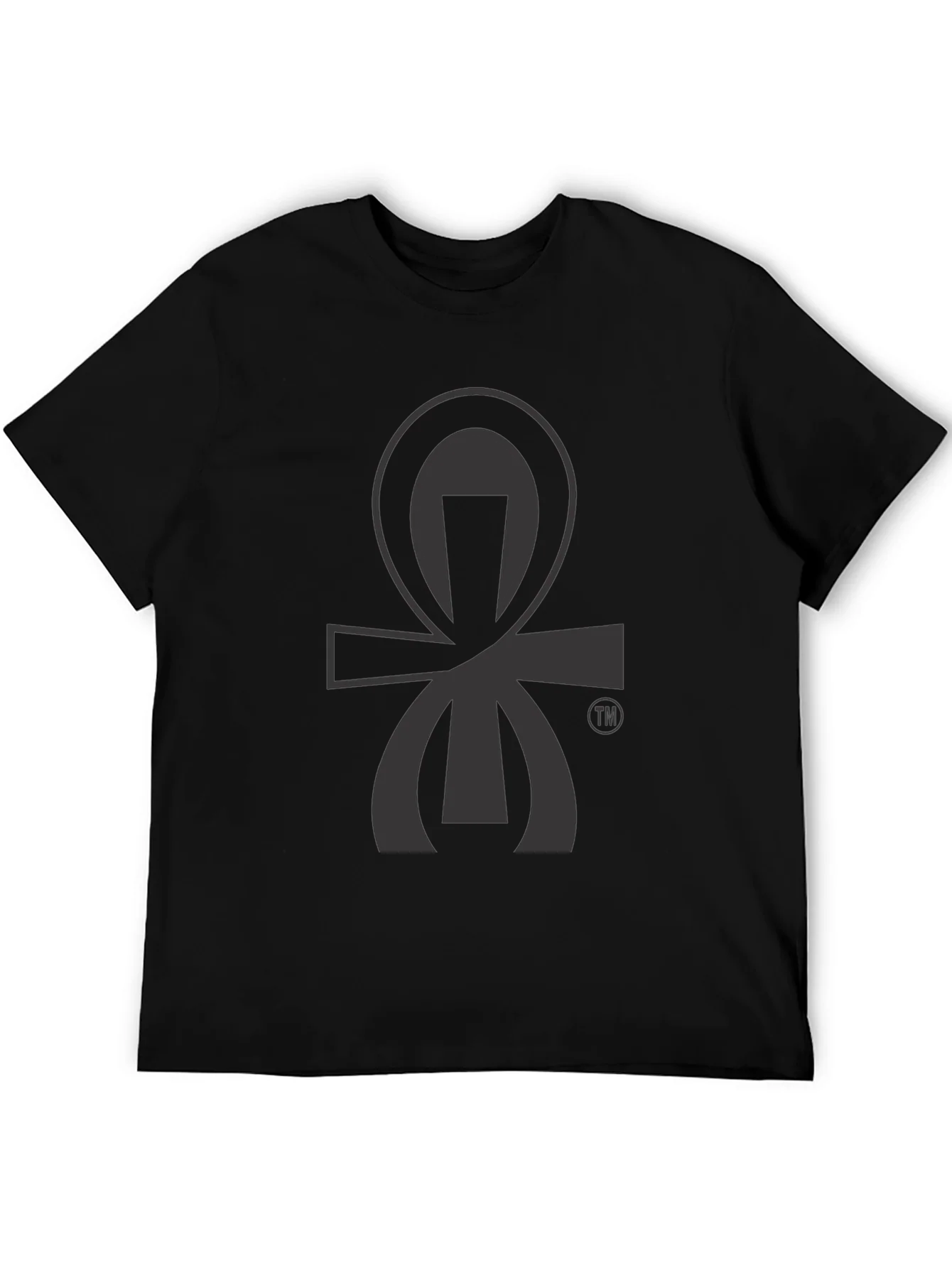 Camiseta Negra con Dise?o Ankh Egipcio