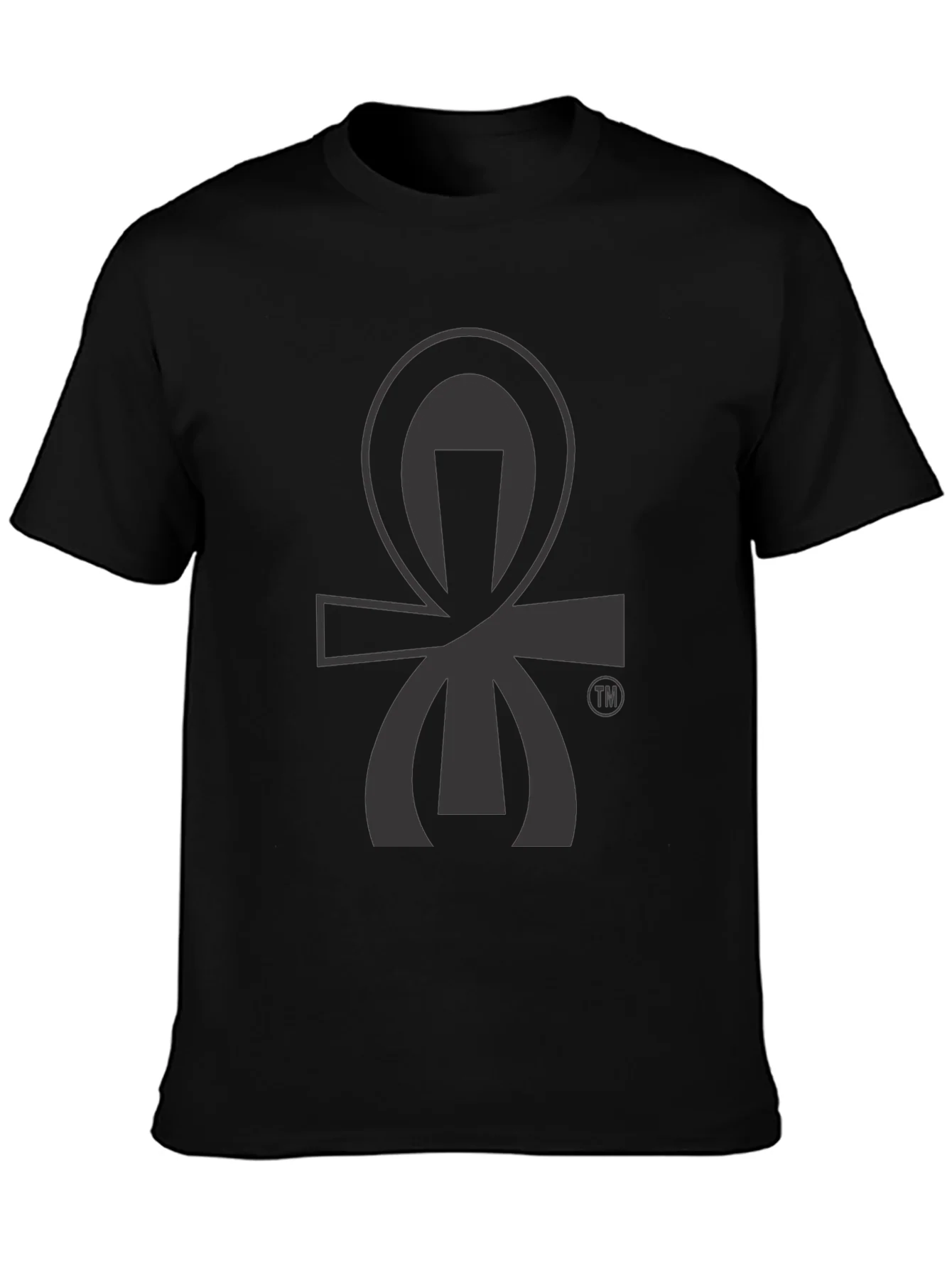 Camiseta Negra con Dise?o Ankh Egipcio