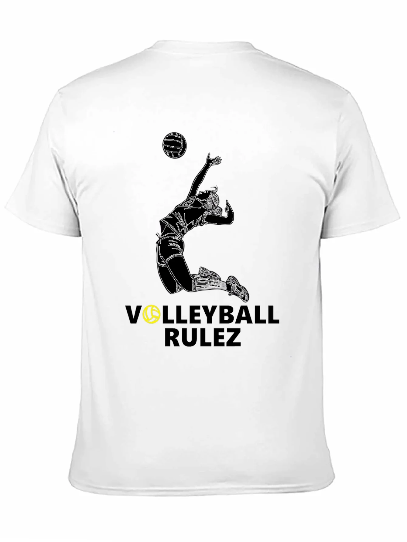 Rebbecca Volleyball Rulez Graphic Tee - Black Cotton T-Shirt