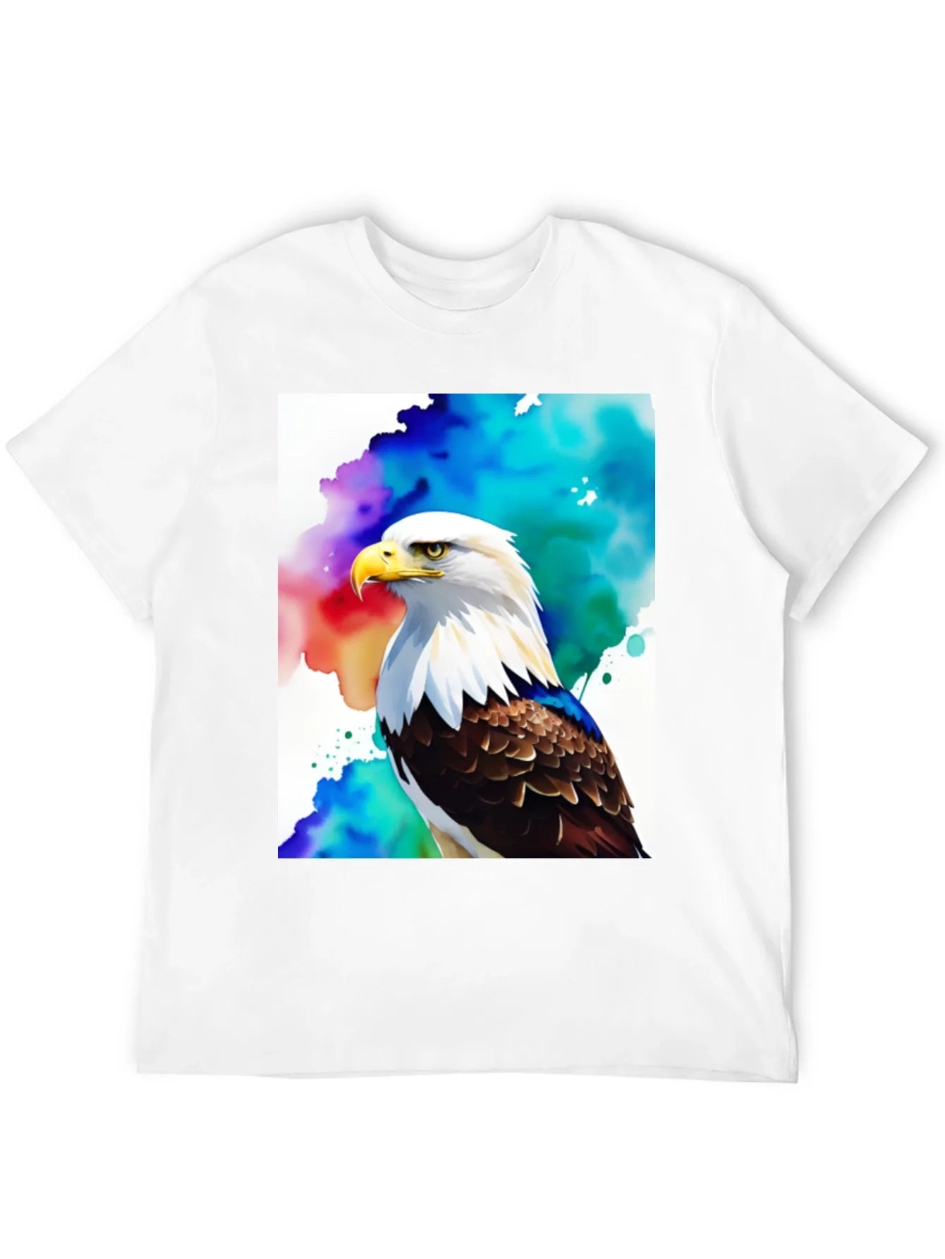 Camiseta Negra con ¨¢guila Americana Acuarela