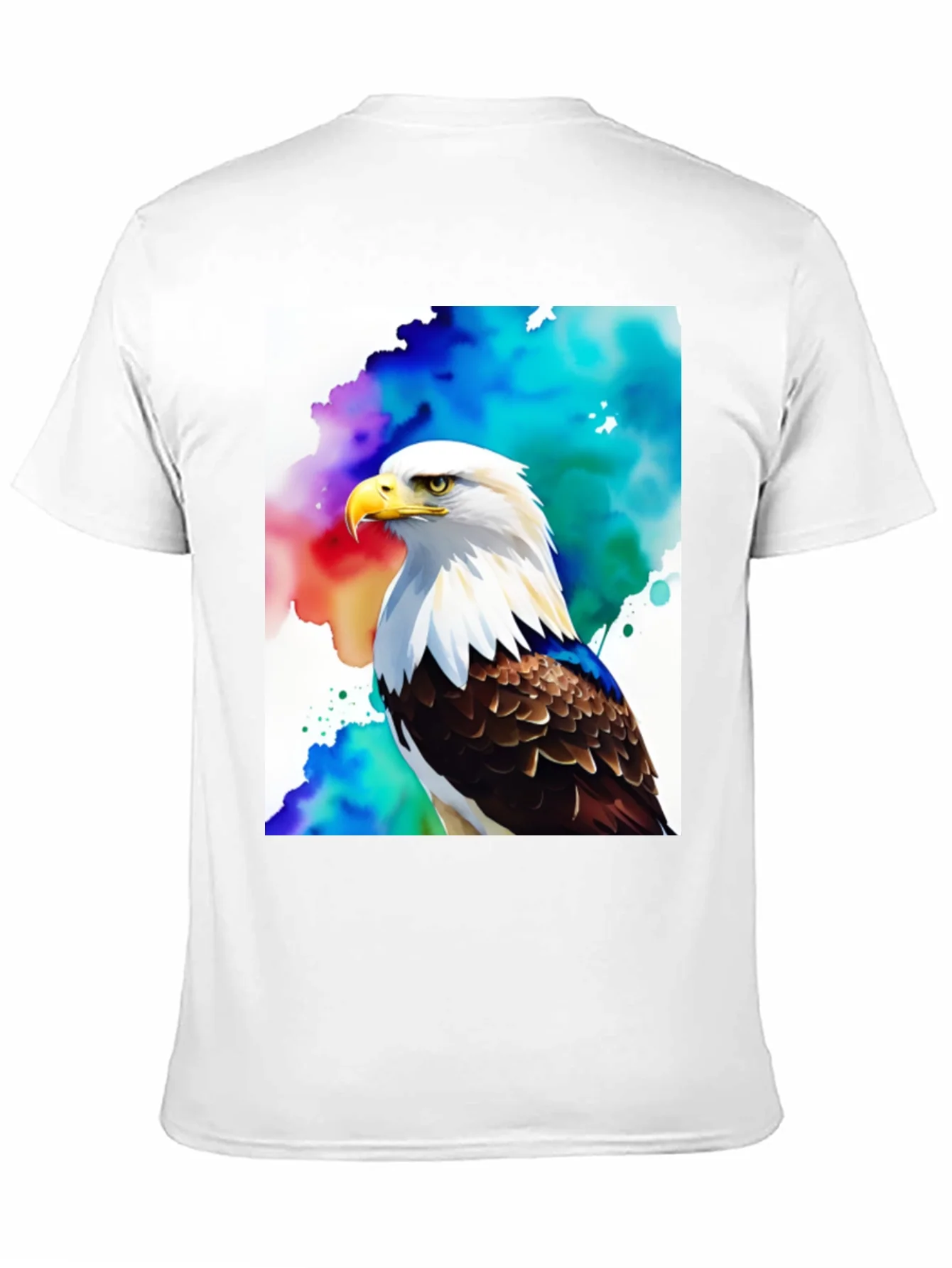 Camiseta Negra con ¨¢guila Americana Acuarela