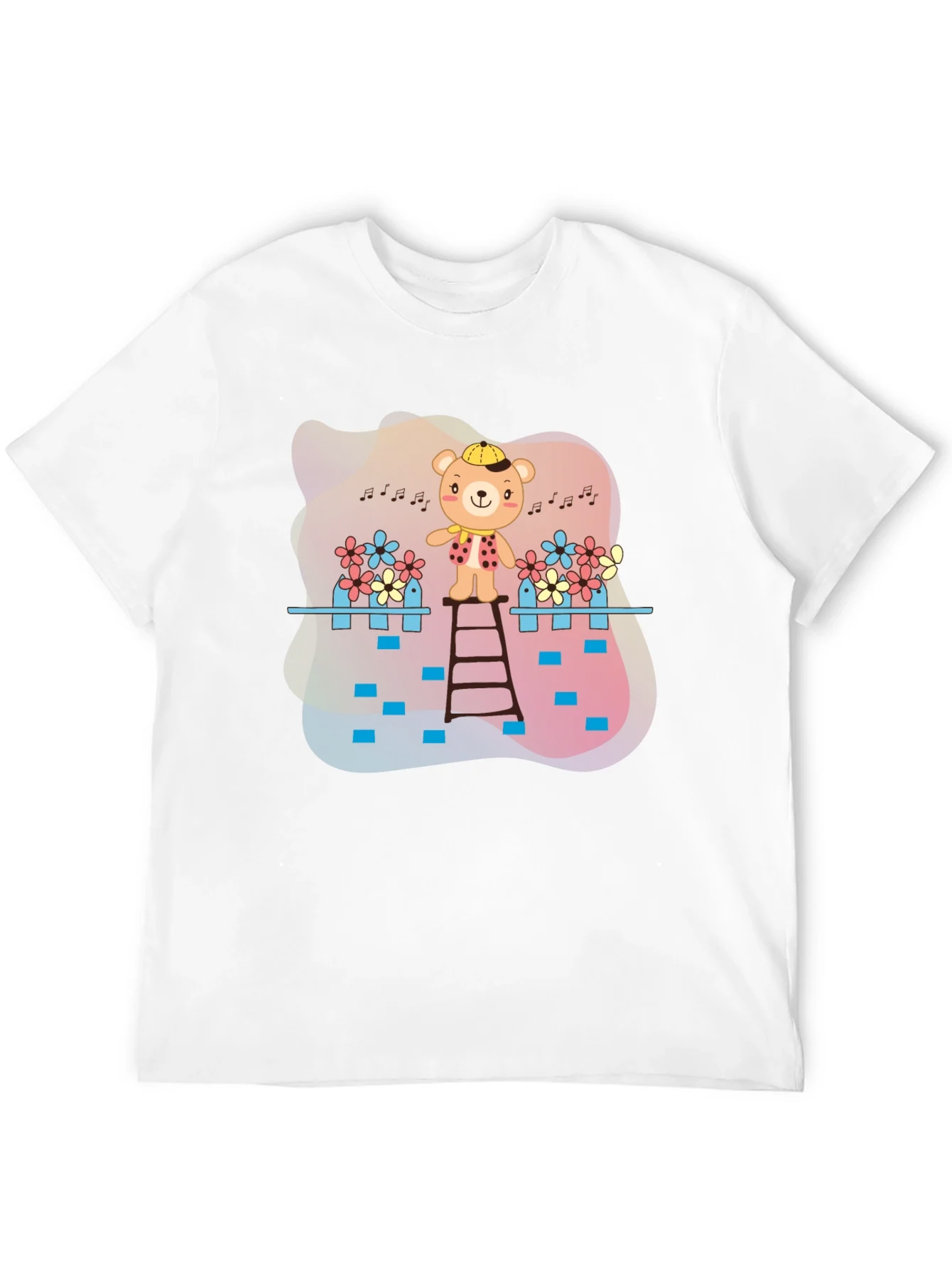 Camiseta Negra con Dise?o de Oso Musical