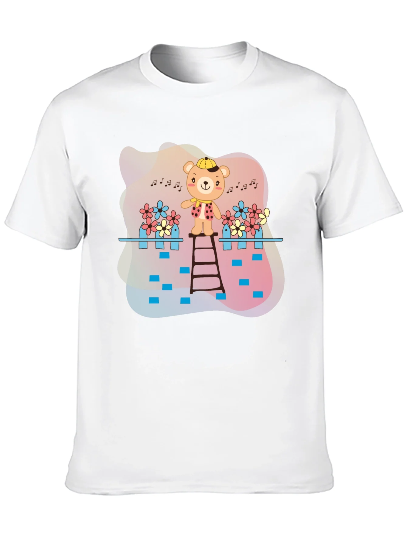 Camiseta Negra con Dise?o de Oso Musical