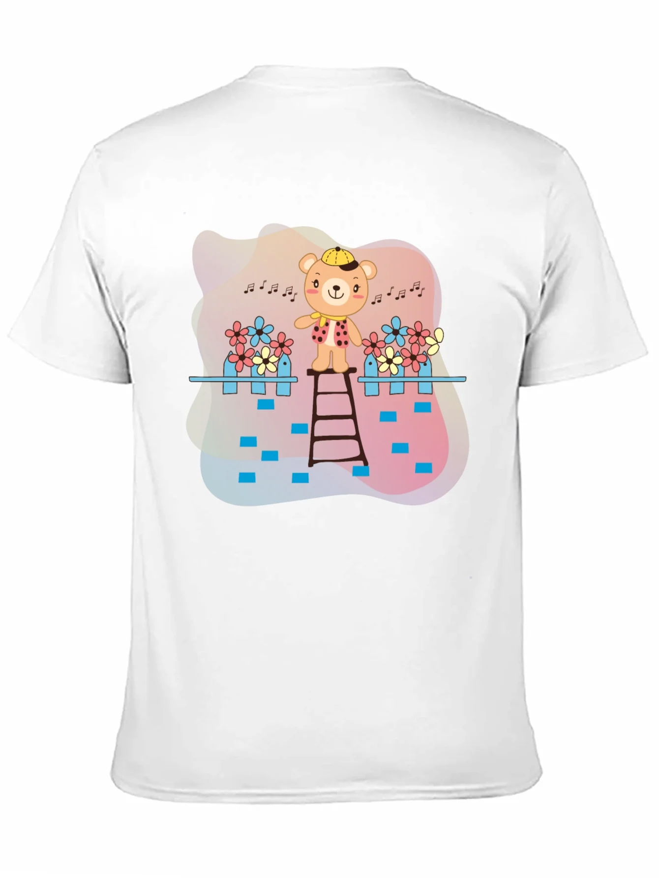 Camiseta Negra con Dise?o de Oso Musical