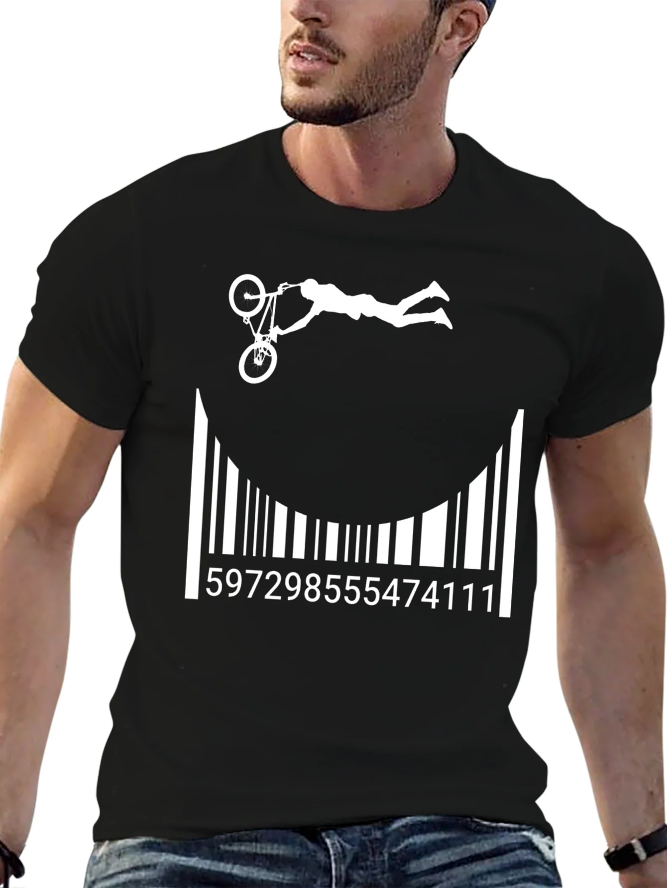 Camiseta Negra Estampada BMX Extrema