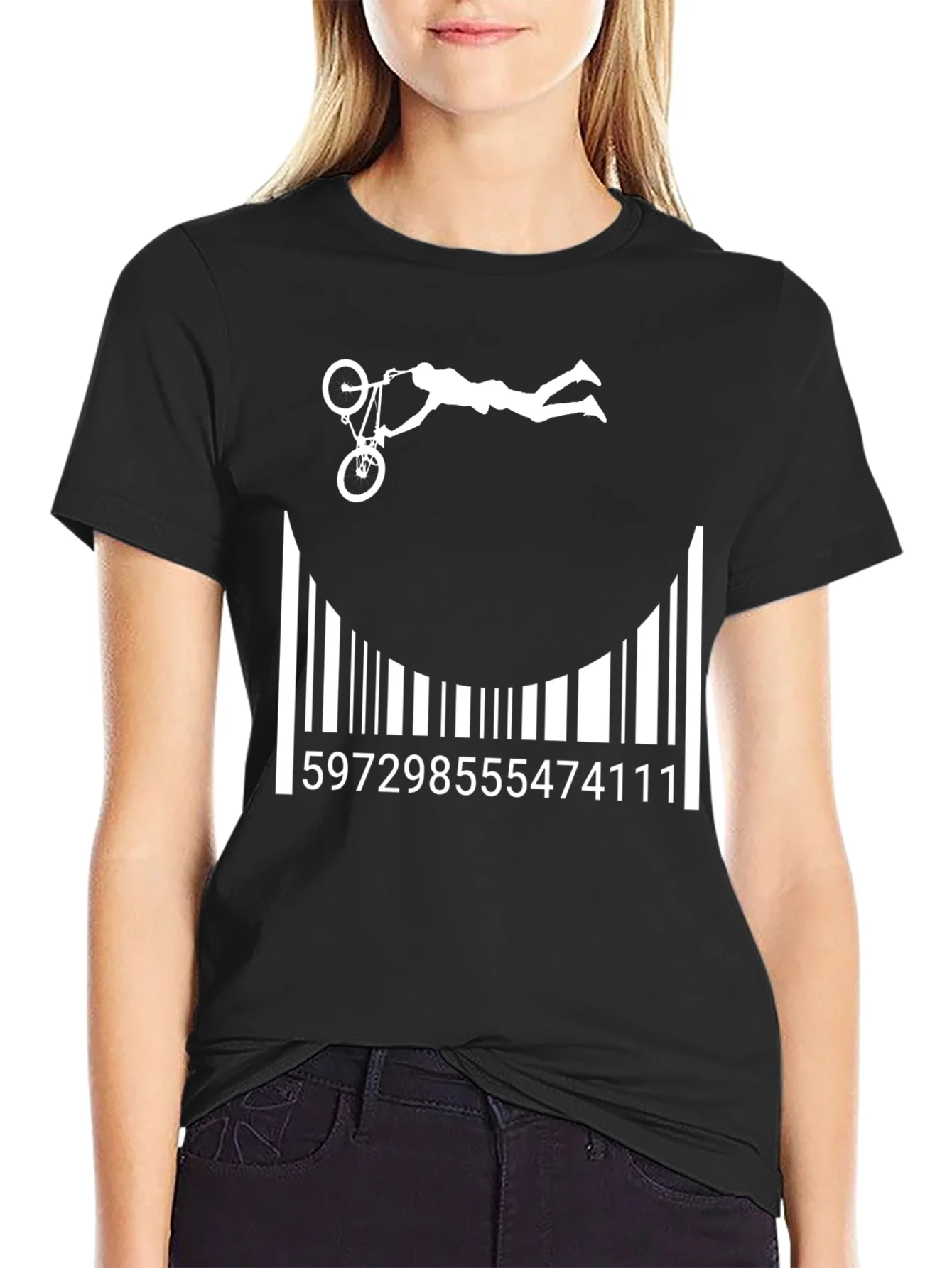 Camiseta Negra Estampada BMX Extrema