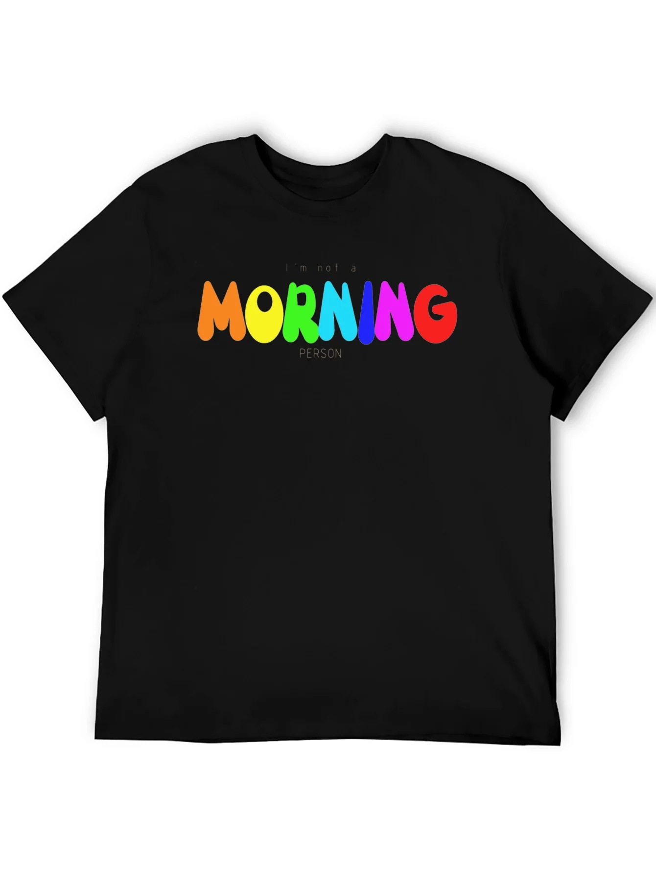 Rebbecca Rainbow Morning Person Graphic Tee - Black