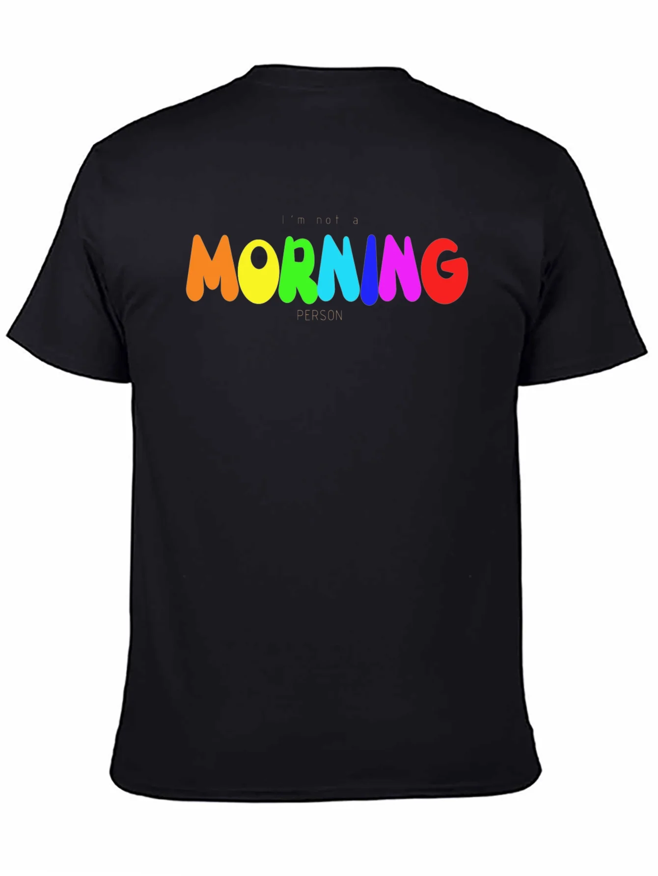 Rebbecca Rainbow Morning Person Graphic Tee - Black