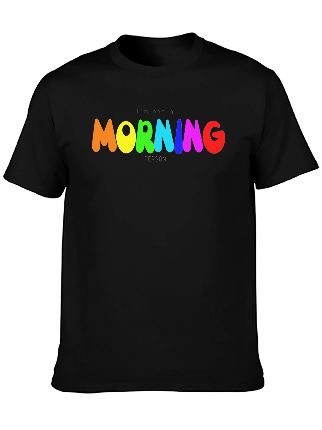 Rebbecca Rainbow Morning Person Graphic Tee - Black