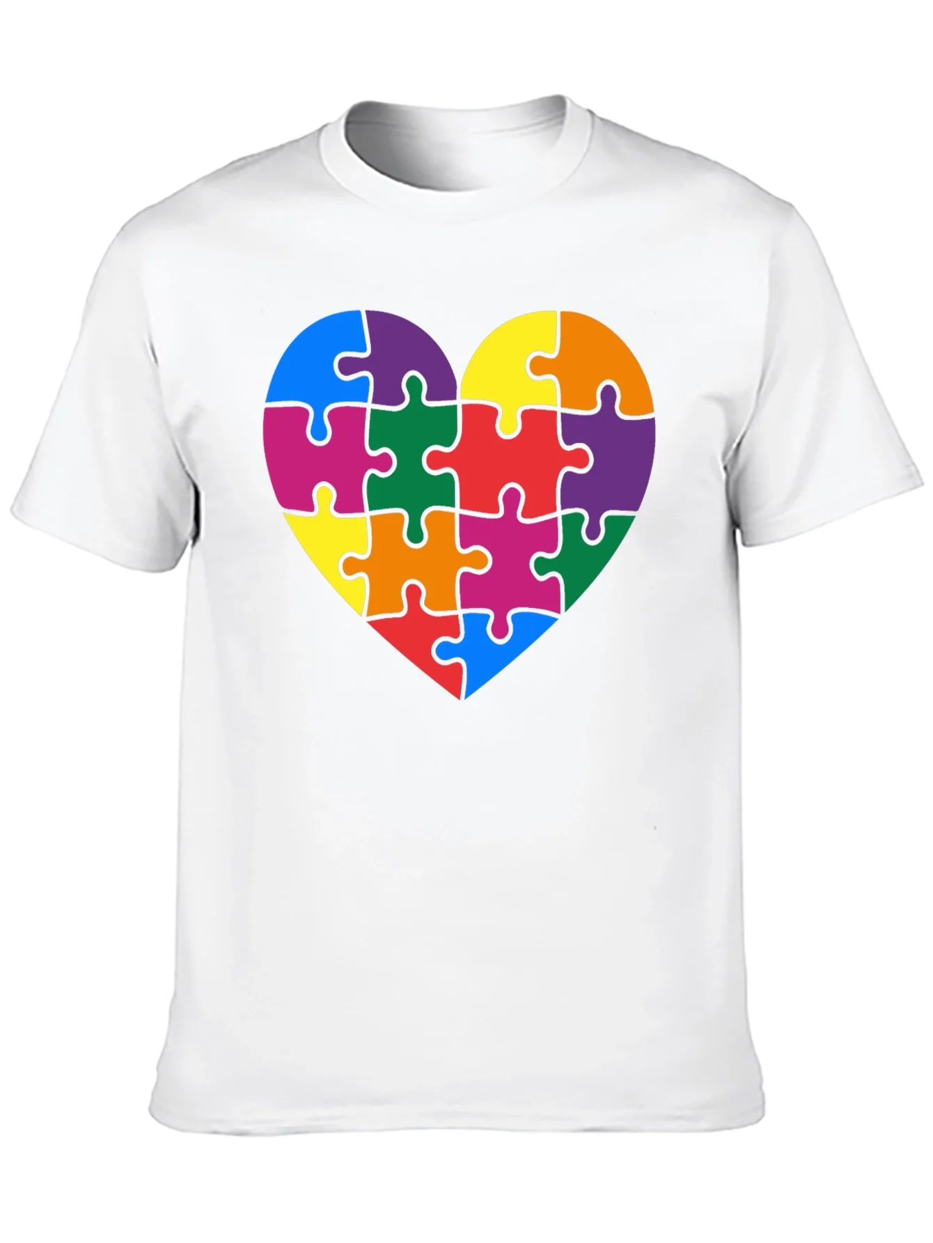 Camiseta Negra Coraz¨®n Puzzle Autismo