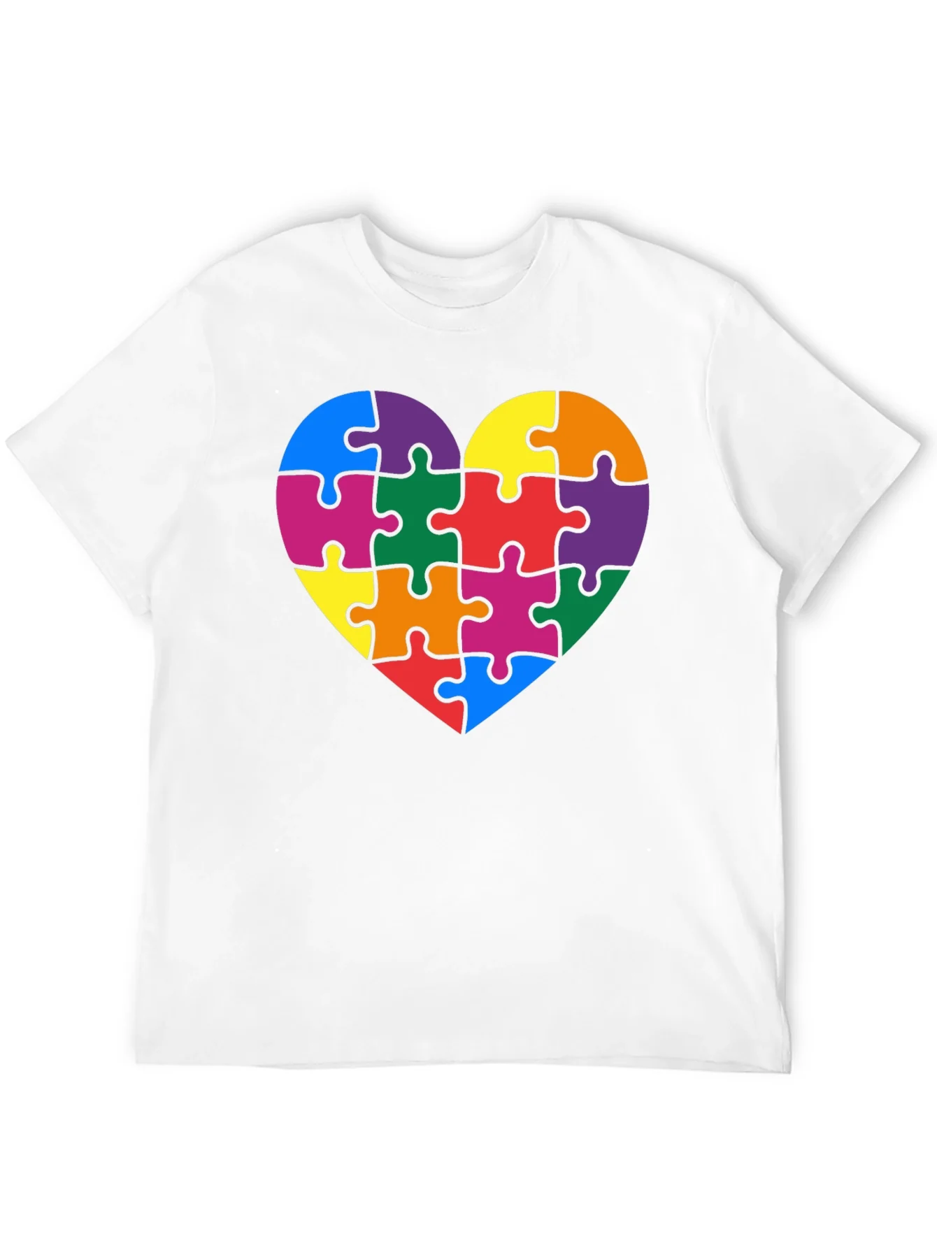 Camiseta Negra Coraz¨®n Puzzle Autismo