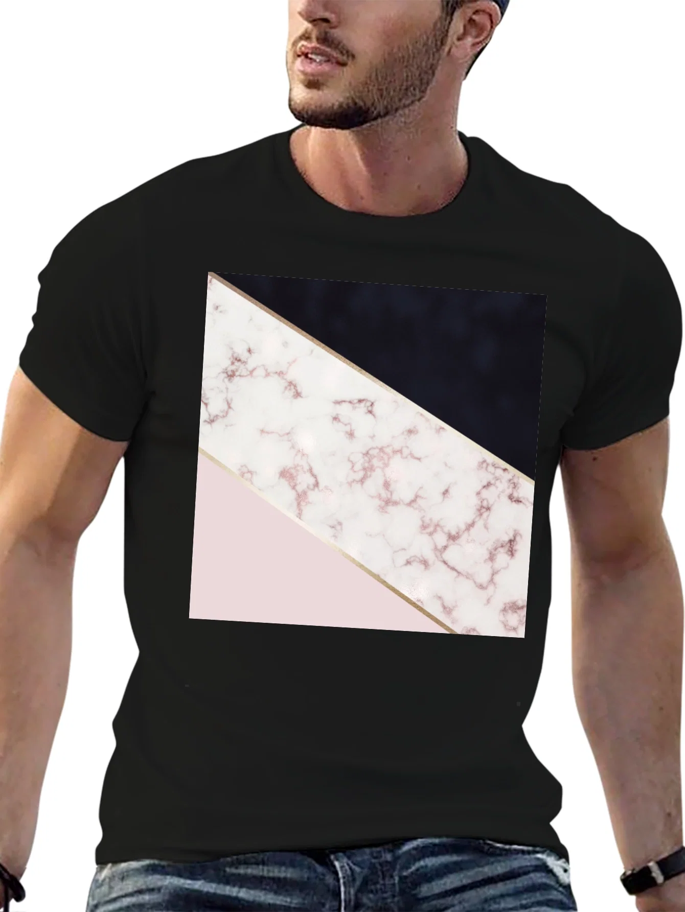 Rebbecca Geometric Marble Print Tee