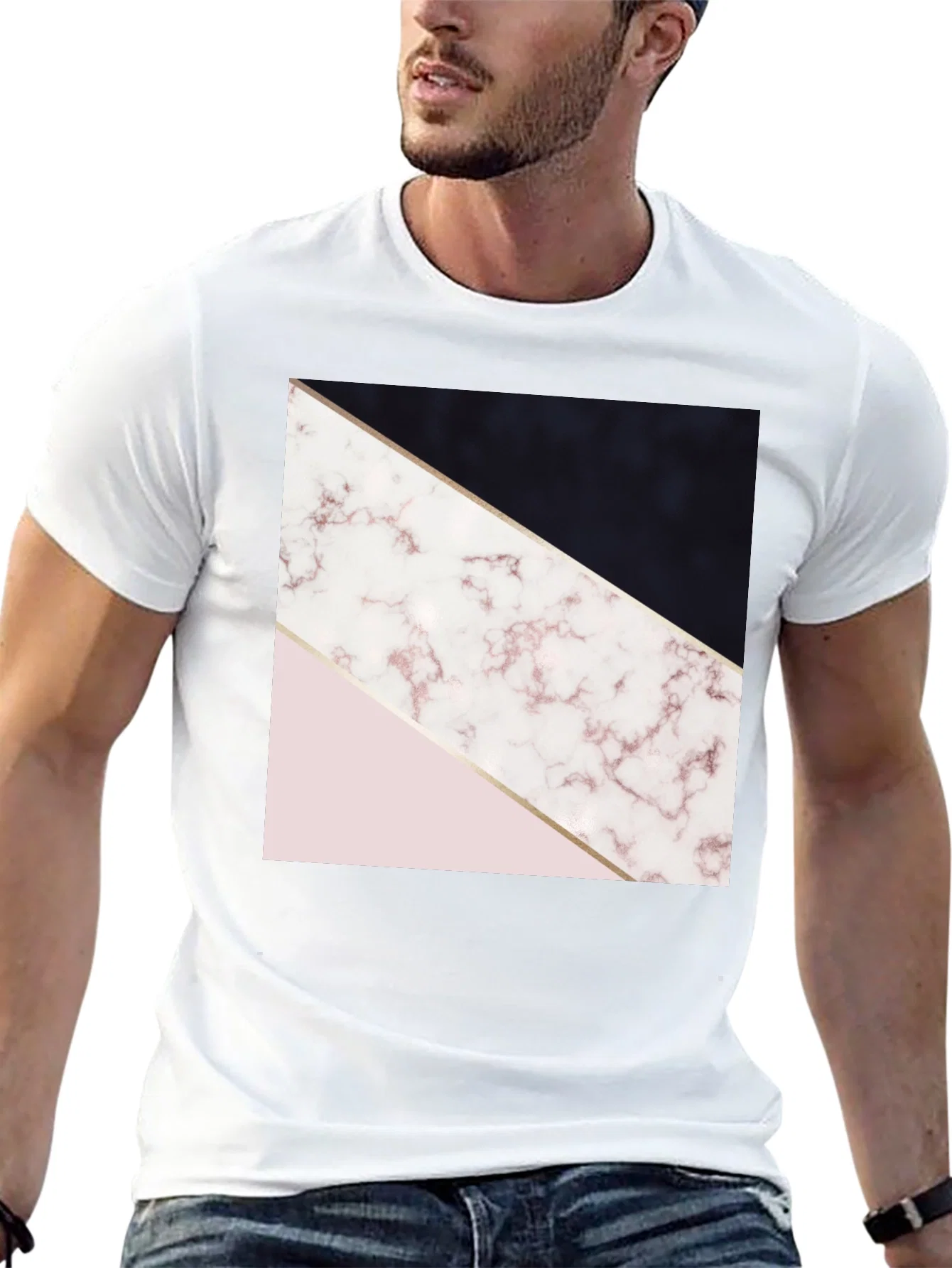 Rebbecca Geometric Marble Print Tee