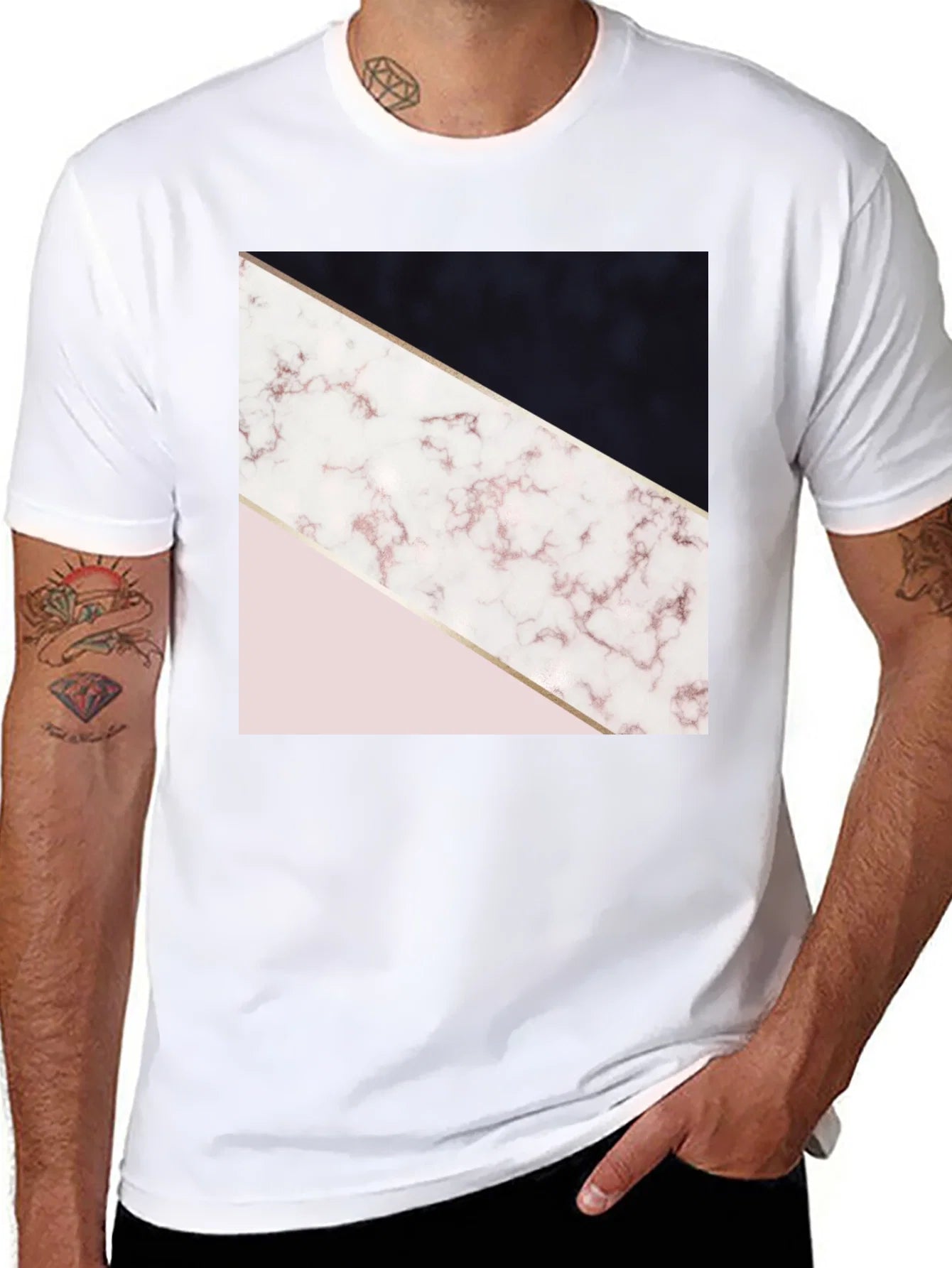 Rebbecca Geometric Marble Print Tee