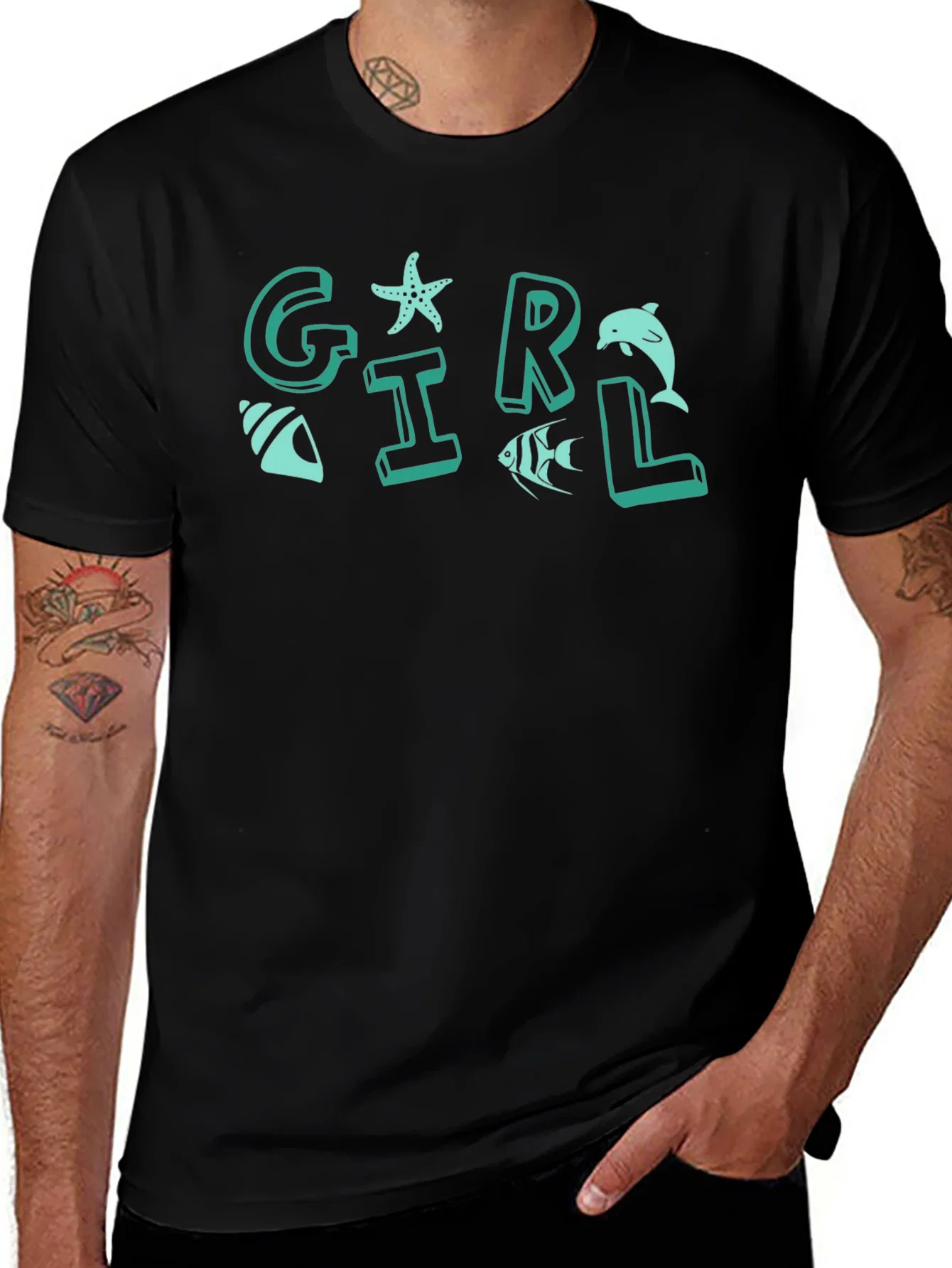 Rebbecca Girl Sea Life Graphic T-Shirt