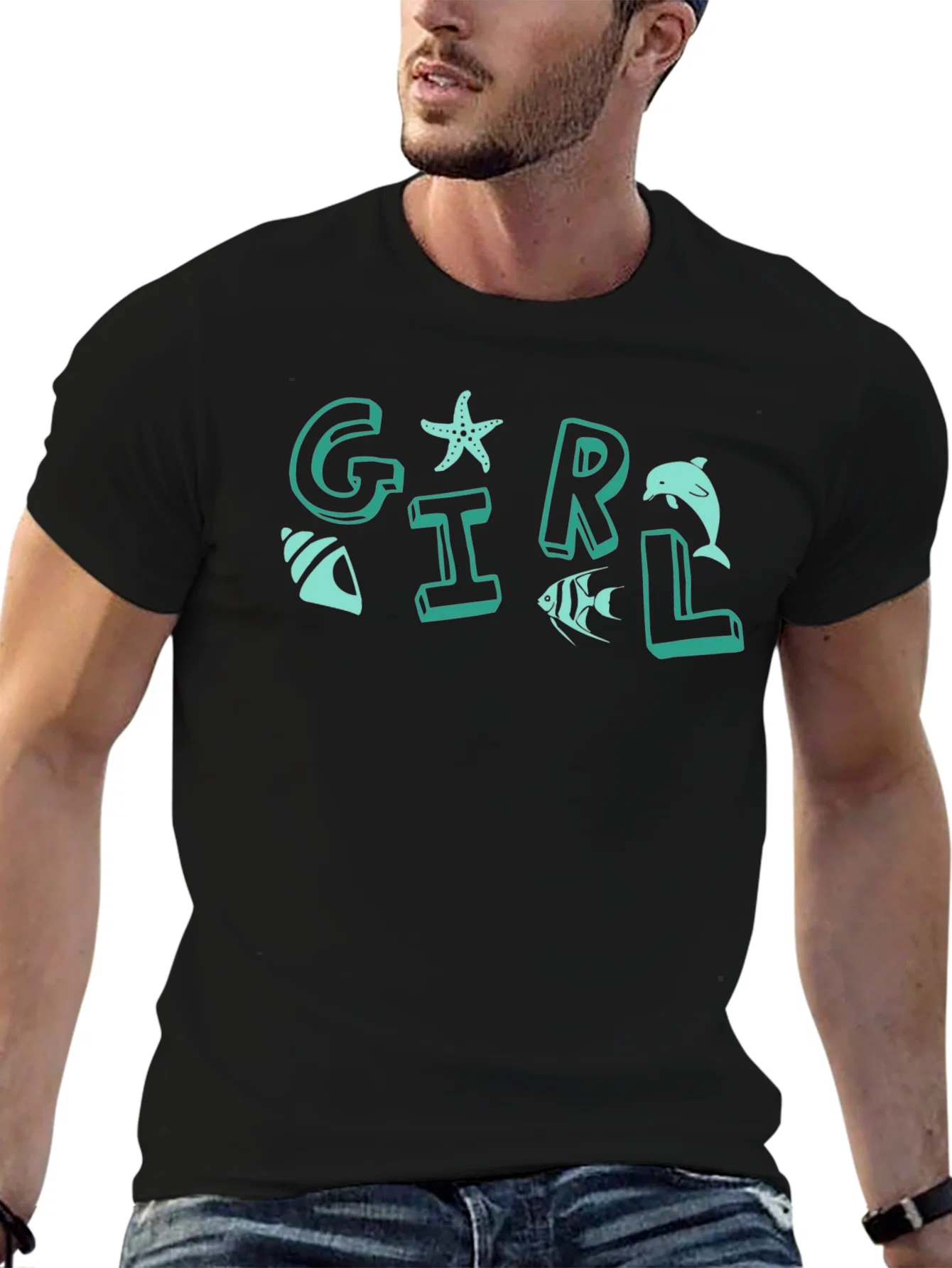 Rebbecca Girl Sea Life Graphic T-Shirt