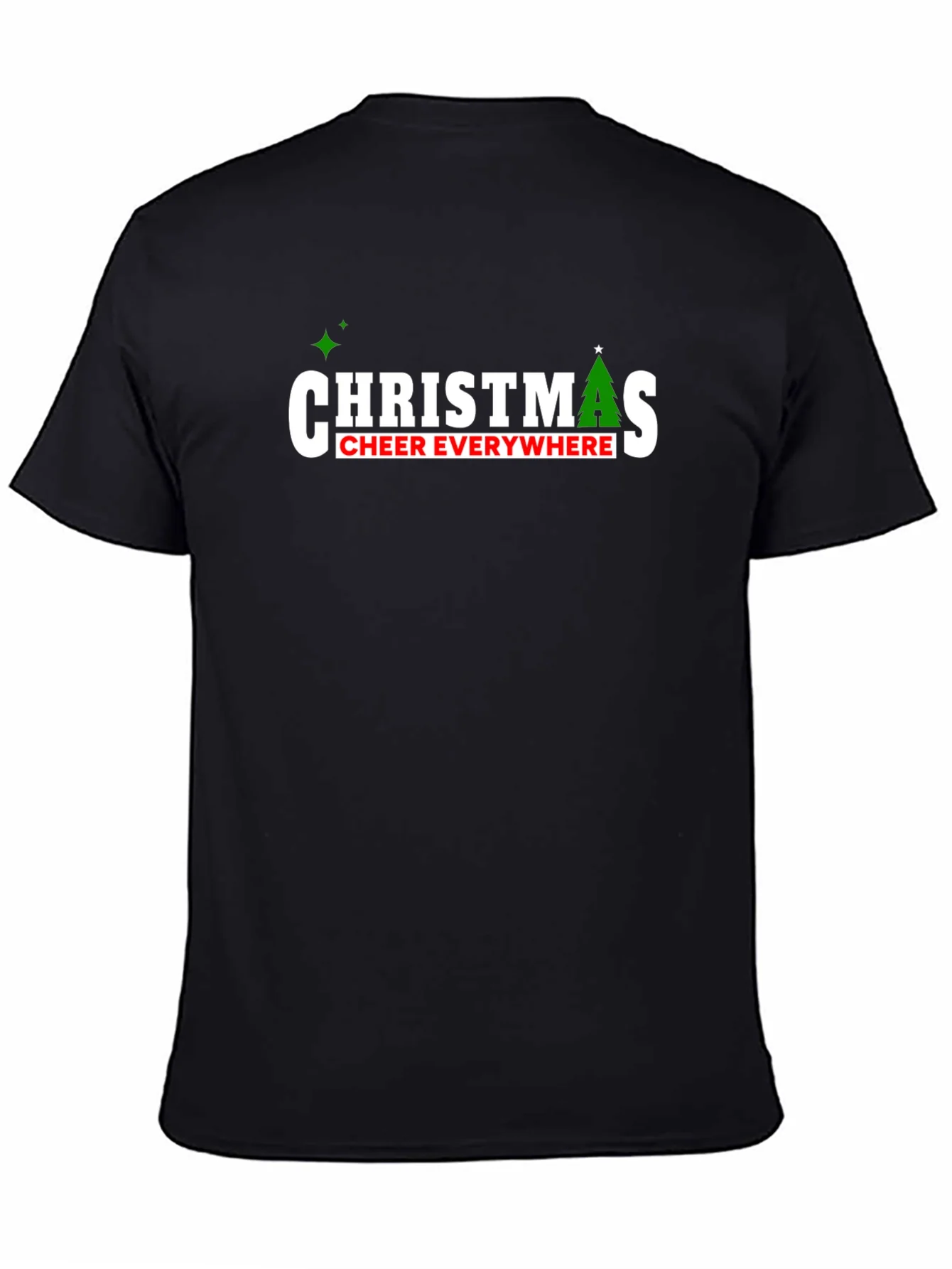 Camiseta Navide?a Negra Christmas Cheer Everywhere