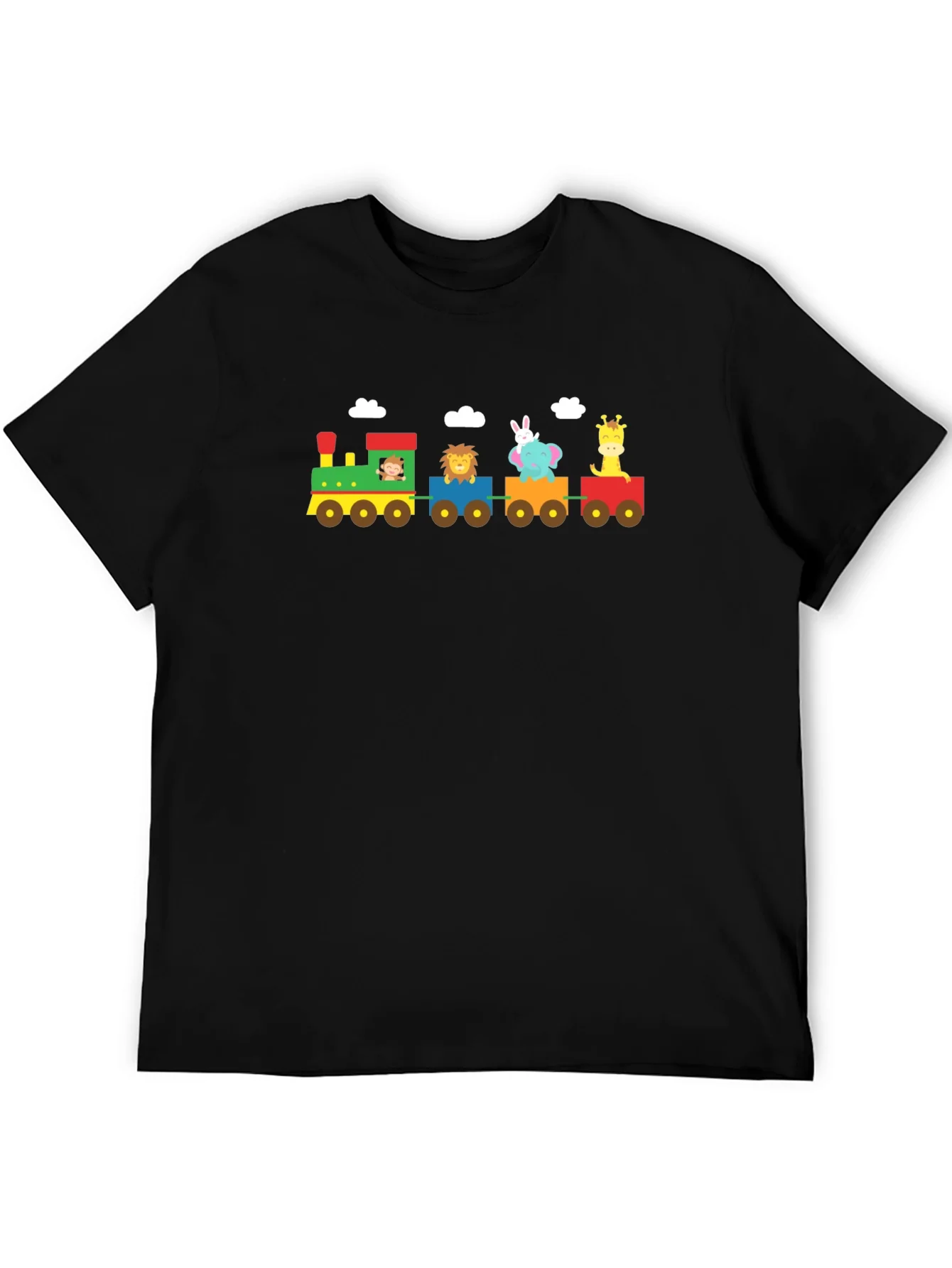 Rebbecca Animal Train Graphic Tee - Whimsical Black T-Shirt