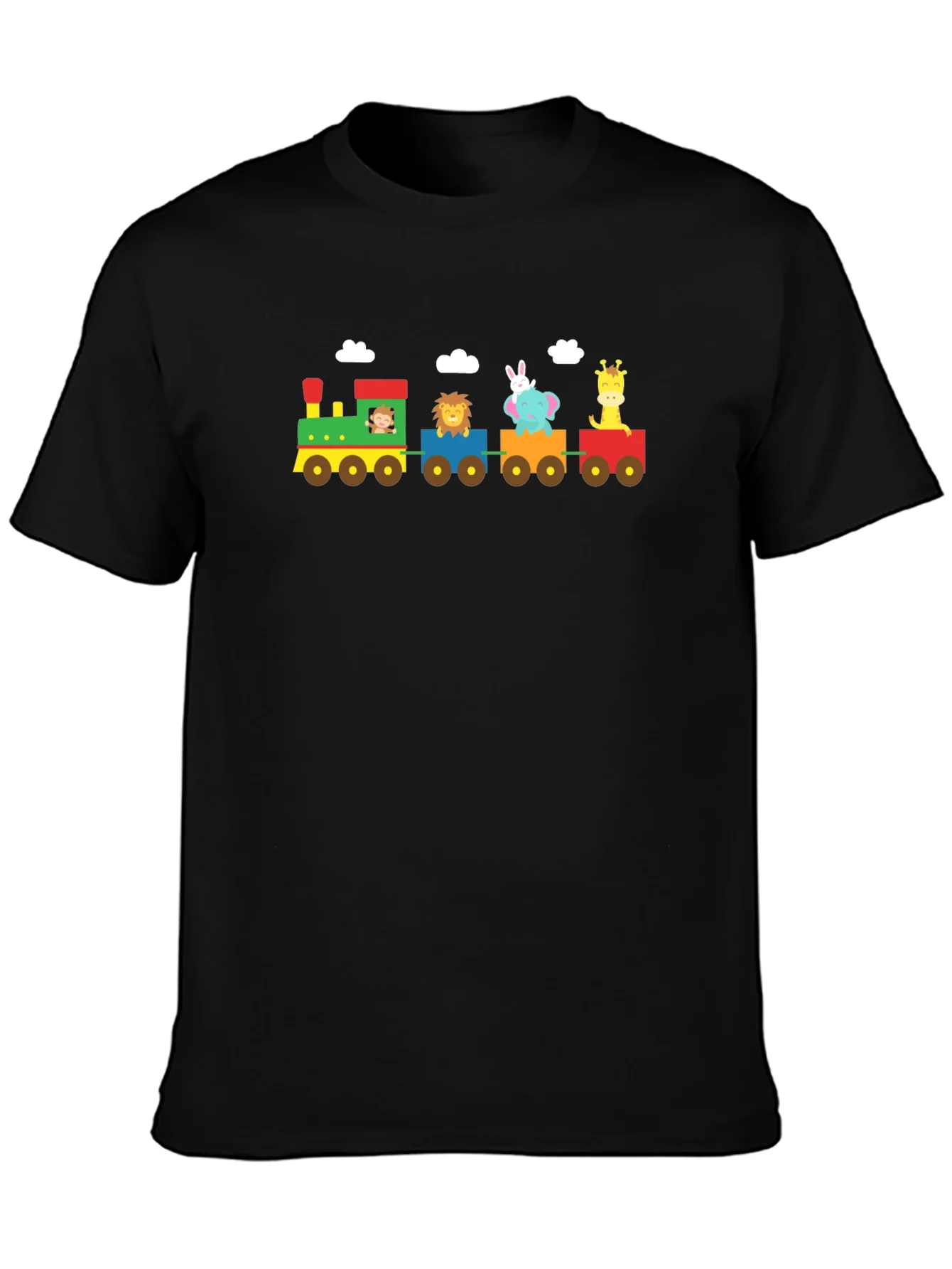 Rebbecca Animal Train Graphic Tee - Whimsical Black T-Shirt