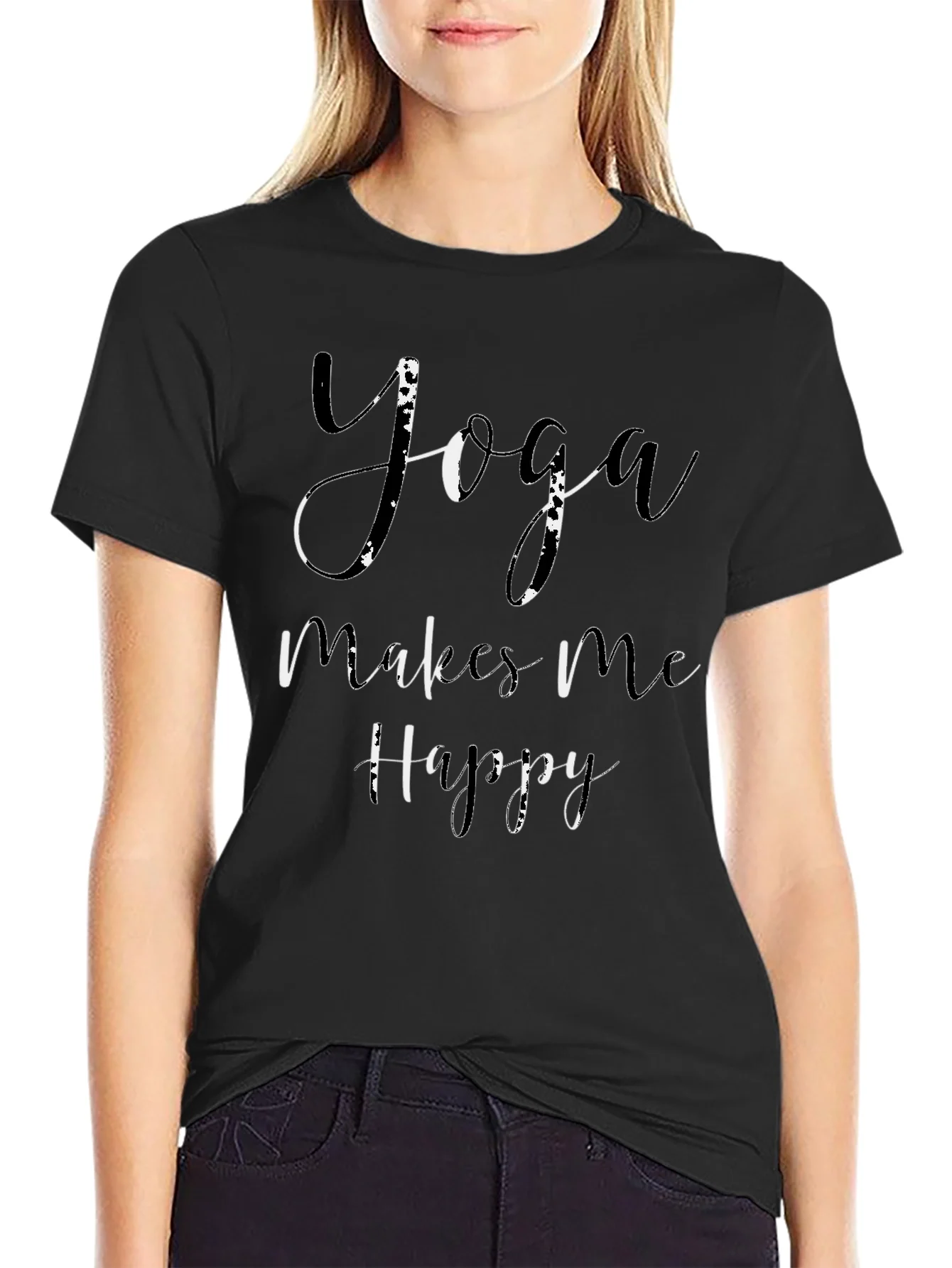 Rebbecca Yoga Makes Me Happy Graphic Tee