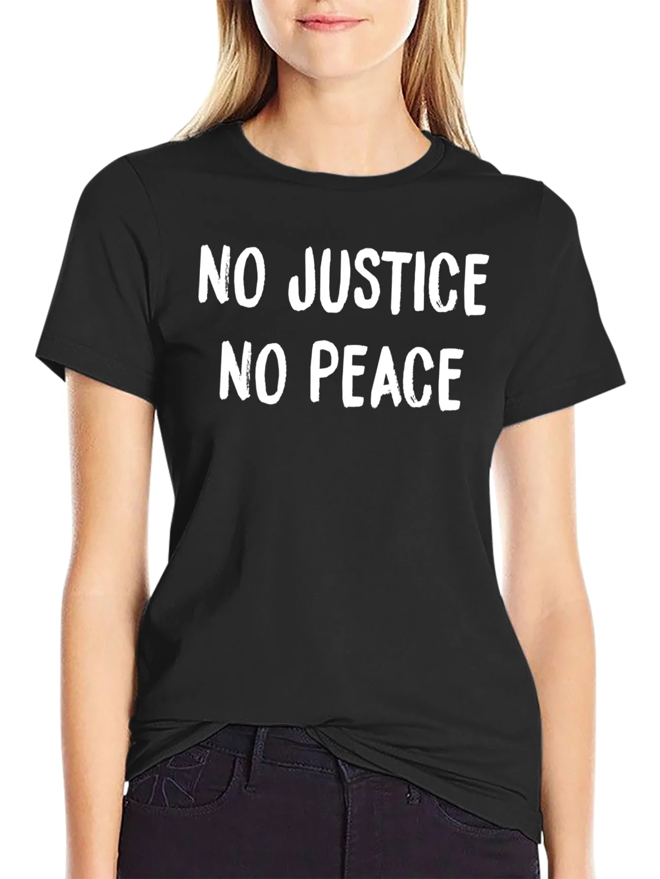 Camiseta Negra: No Justice No Peace