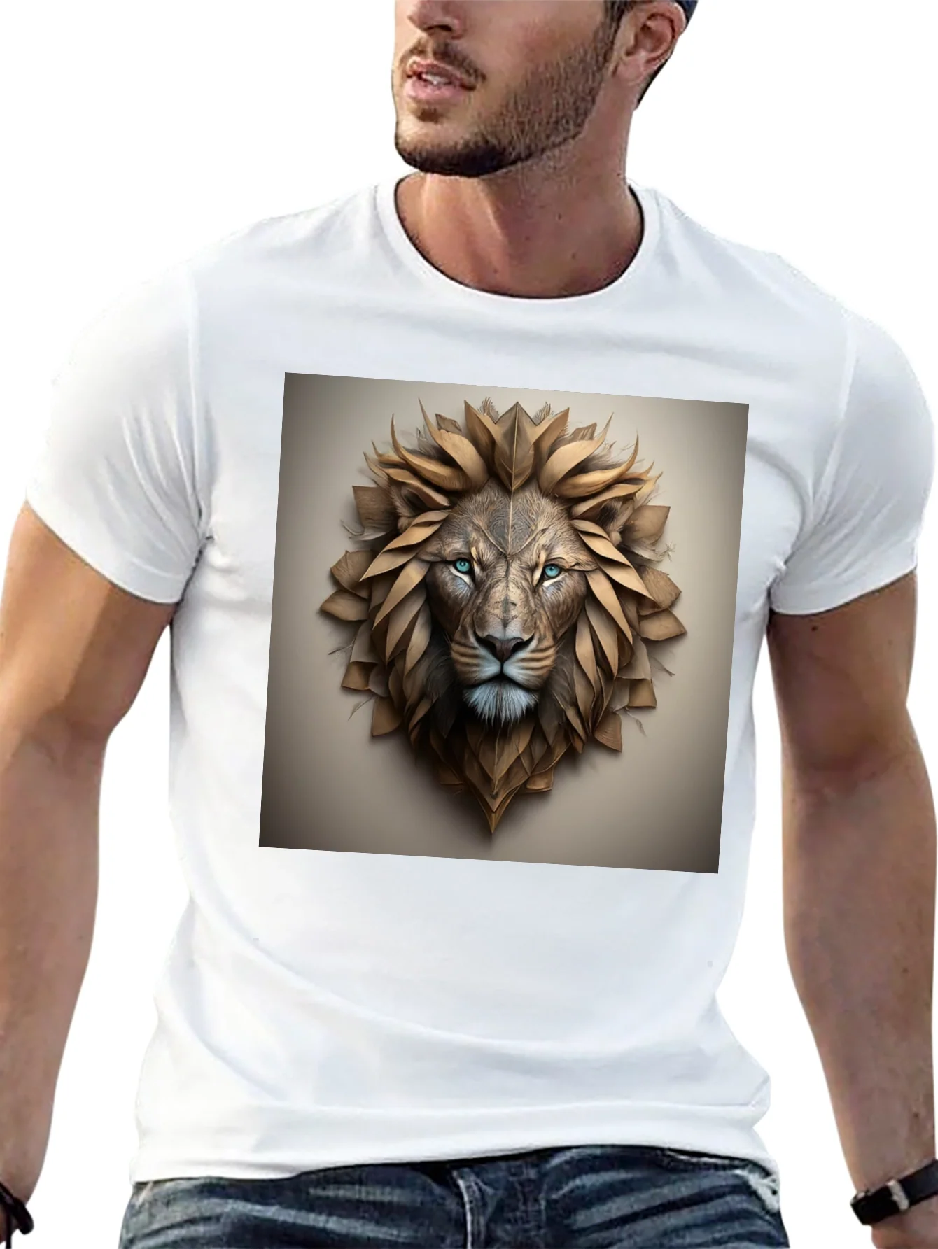 Rebbecca Lion Head Graphic Tee - Black Cotton Blend