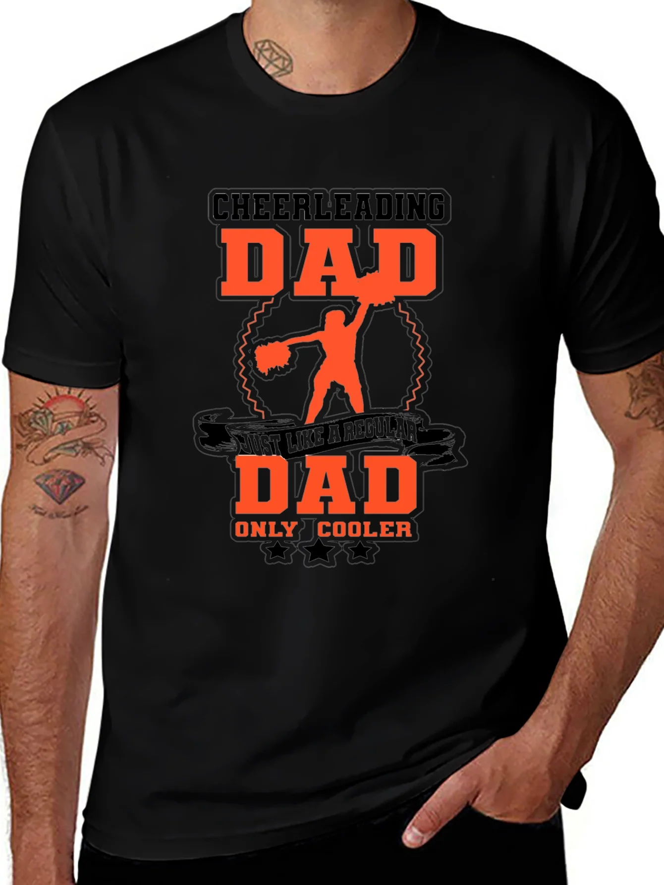 Camiseta Negra para Pap¨¢ Cheerleading - Cool Dad