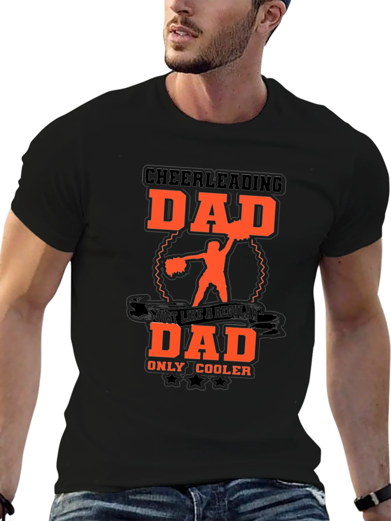 Camiseta Negra para Pap¨¢ Cheerleading - Cool Dad