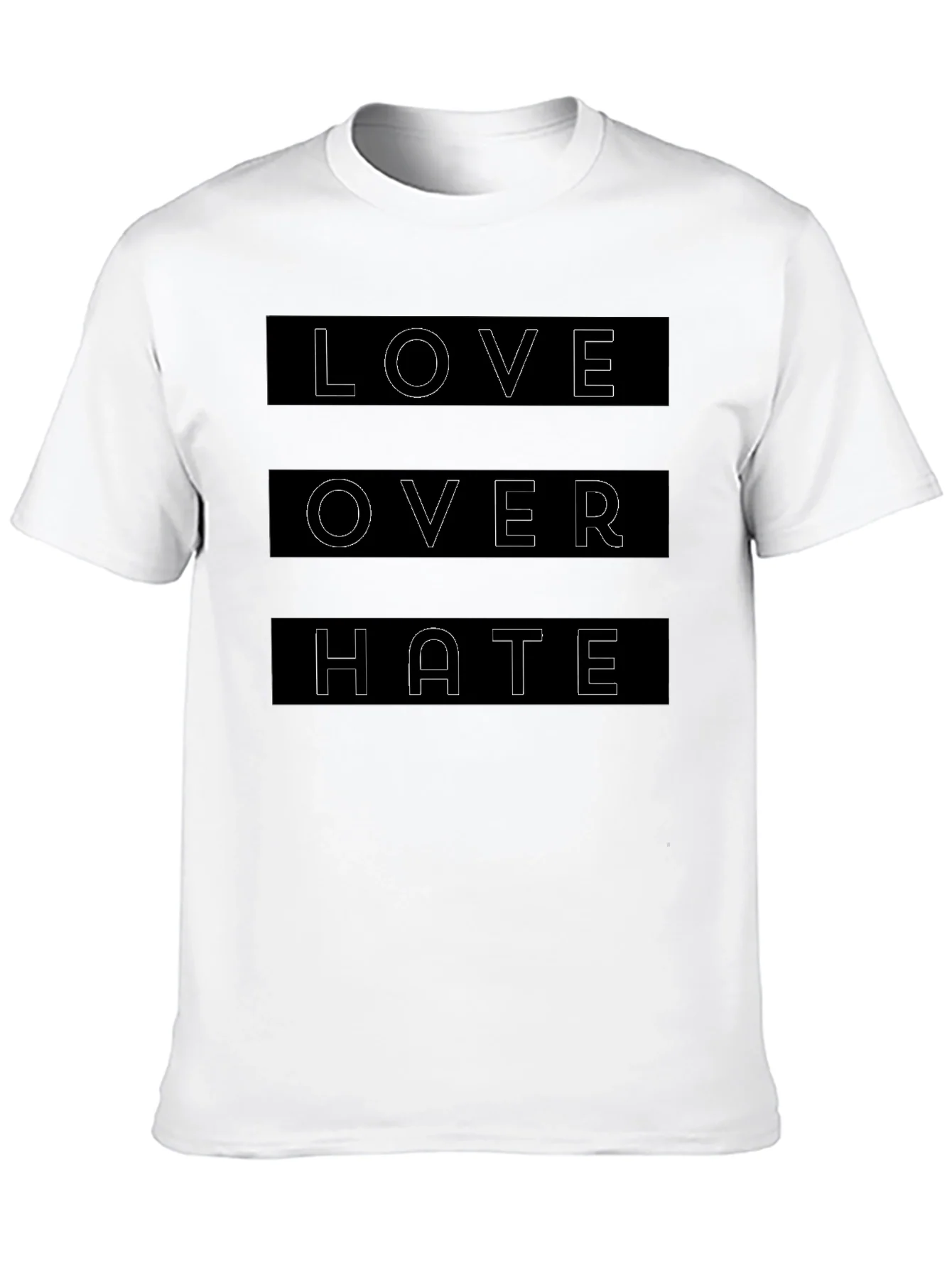 Camiseta Negra Amor Sobre Odio para Hombre