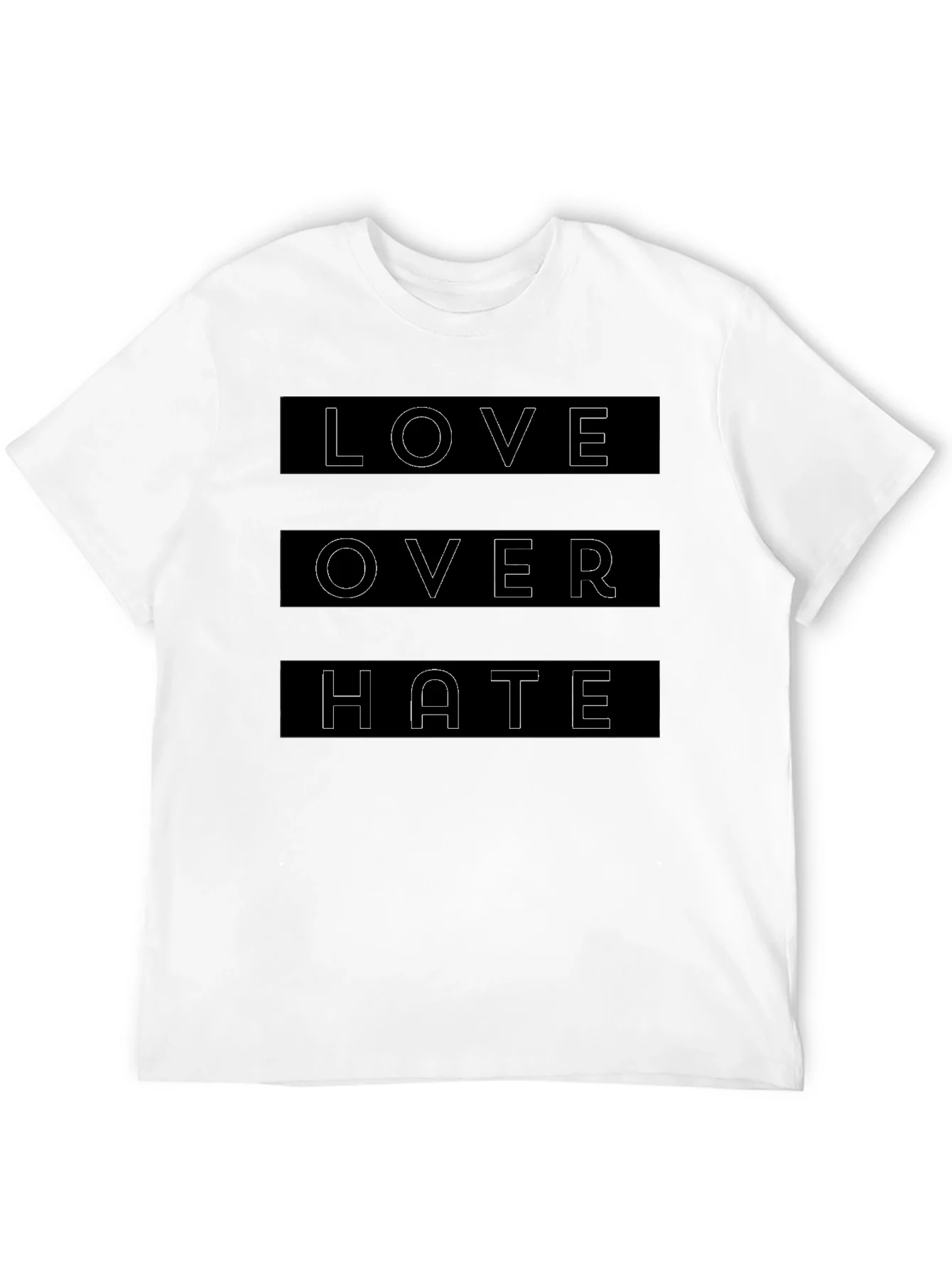 Camiseta Negra Amor Sobre Odio para Hombre