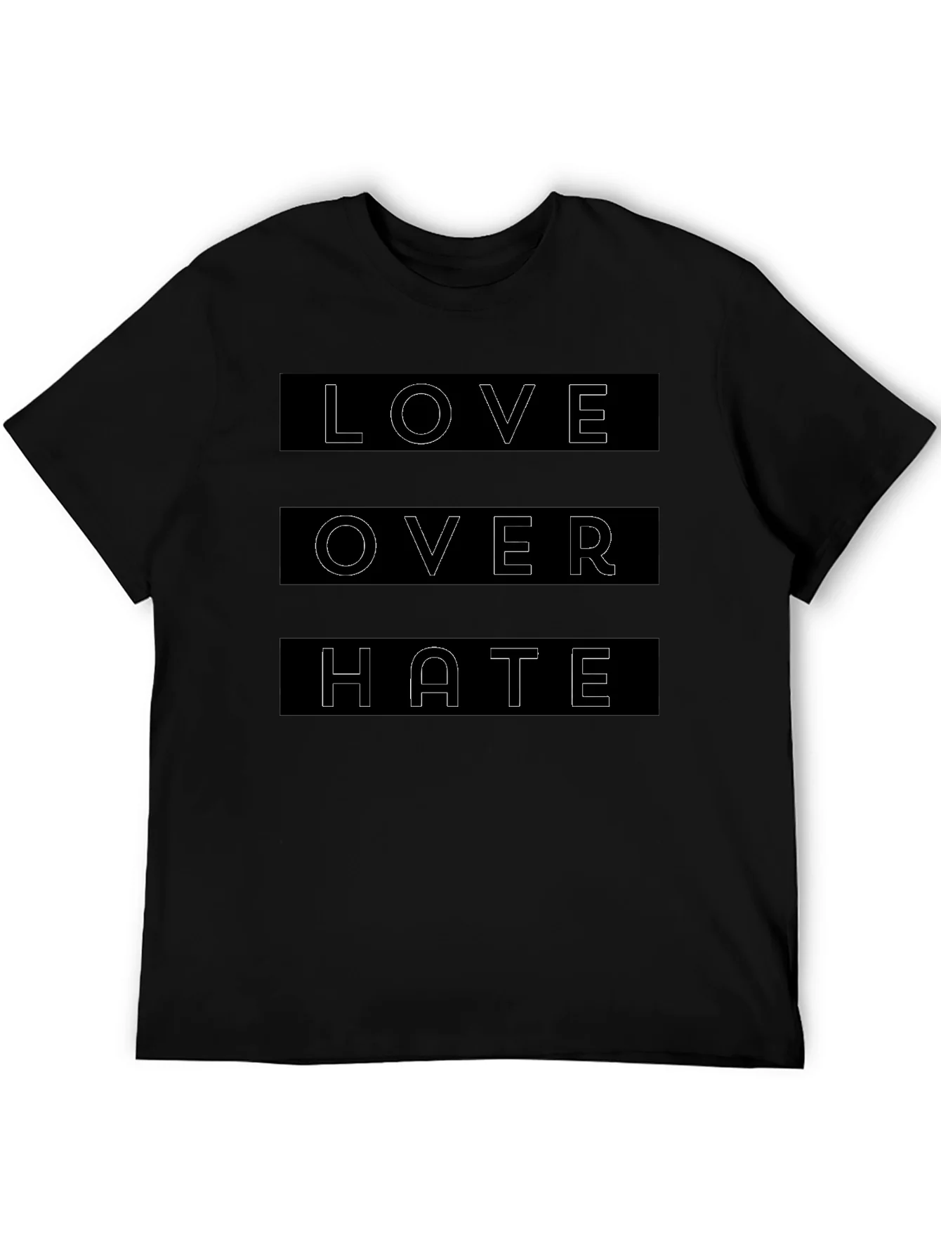 Camiseta Negra Amor Sobre Odio para Hombre