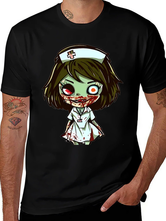 Rebbecca Zombie Nurse Cartoon Graphic T-Shirt