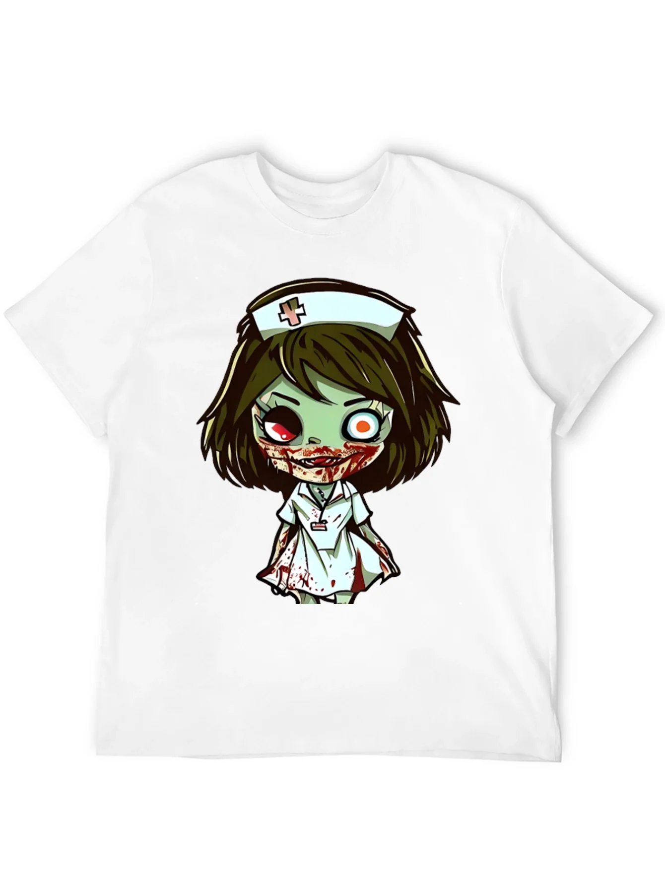 Rebbecca Zombie Nurse Cartoon Graphic T-Shirt