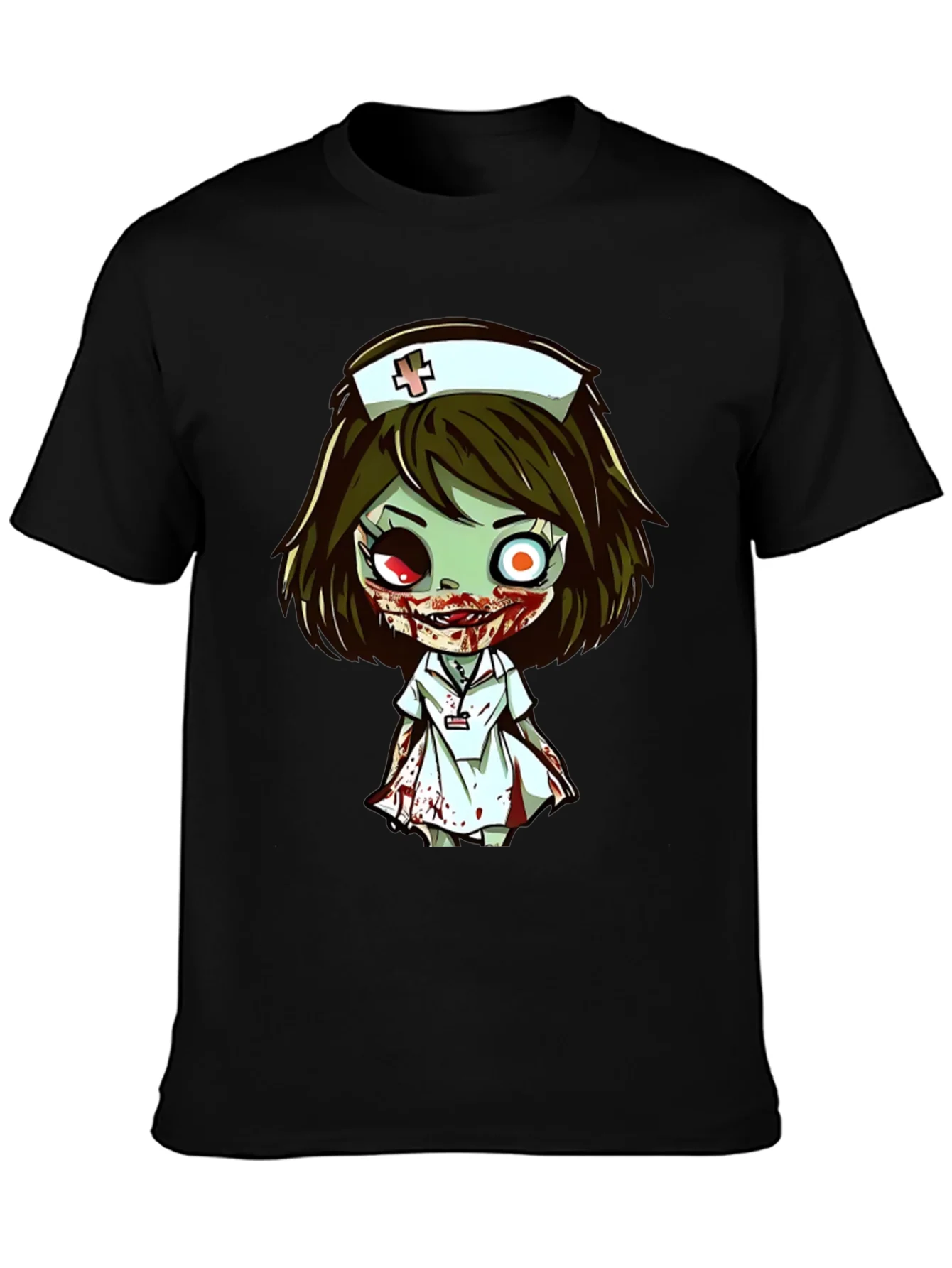 Rebbecca Zombie Nurse Cartoon Graphic T-Shirt