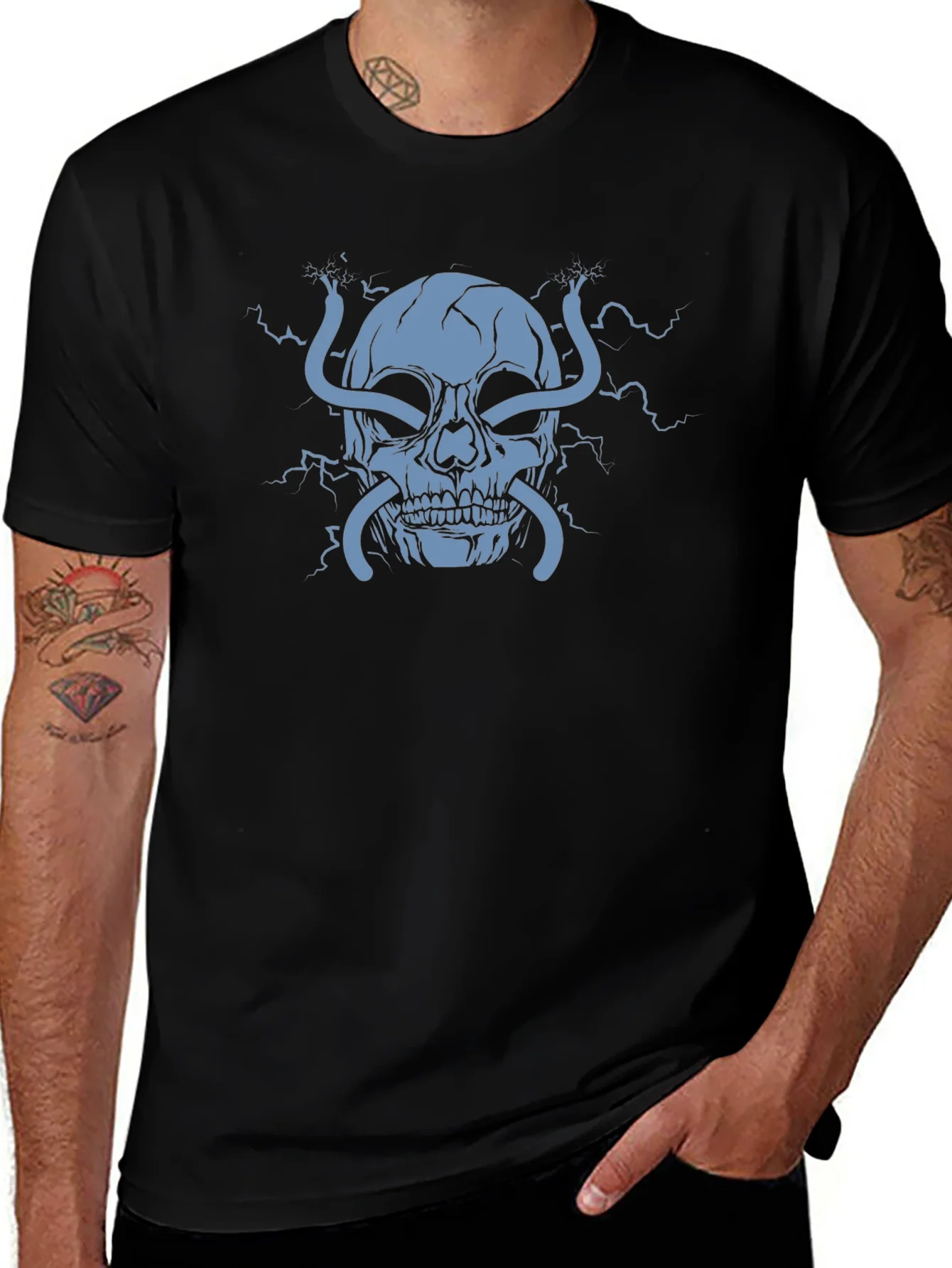 Rebbecca Electric Skull Graphic T-Shirt - Bold Statement Tee