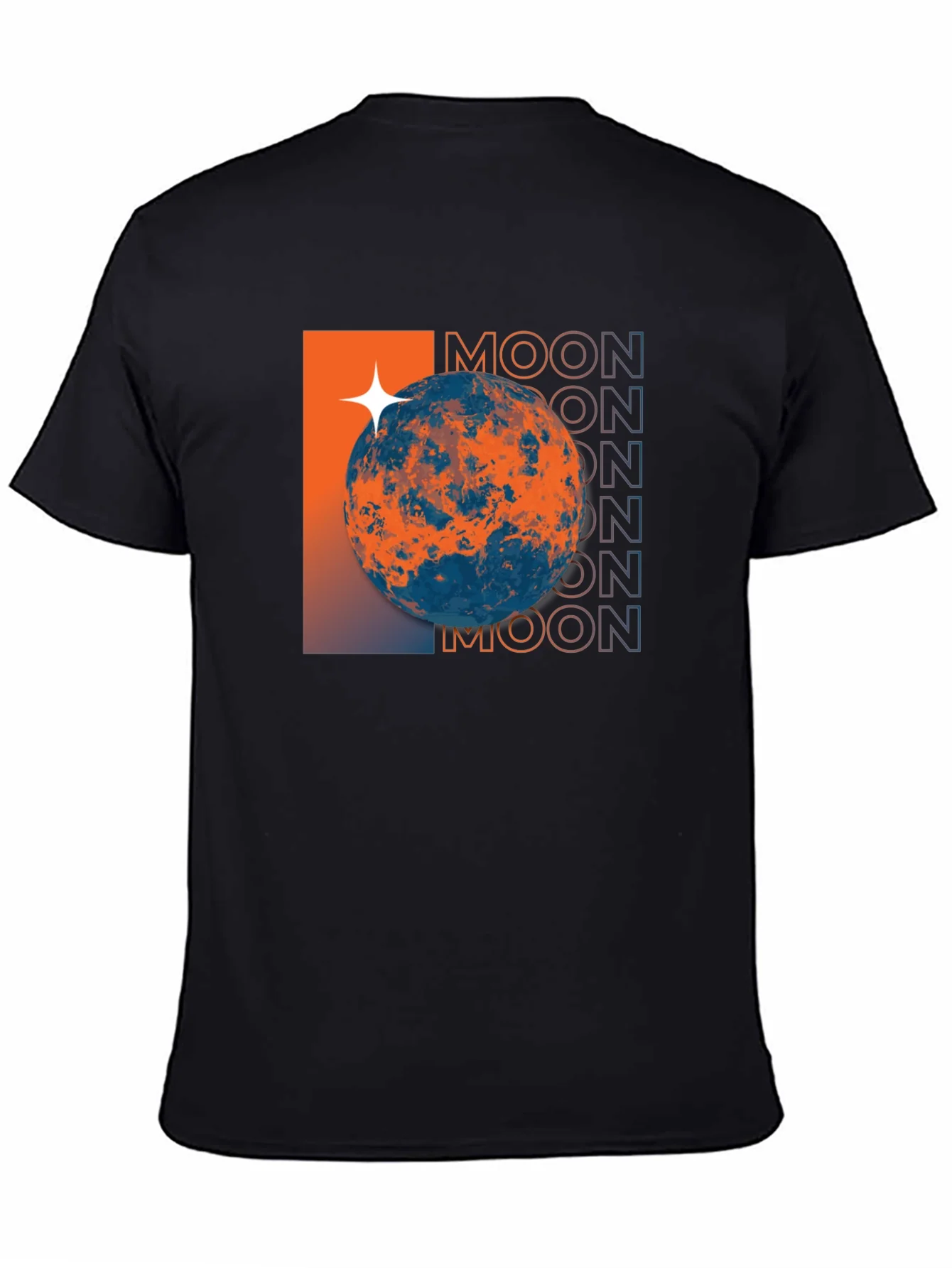 Camiseta Negra Dise?o Espacial Moon