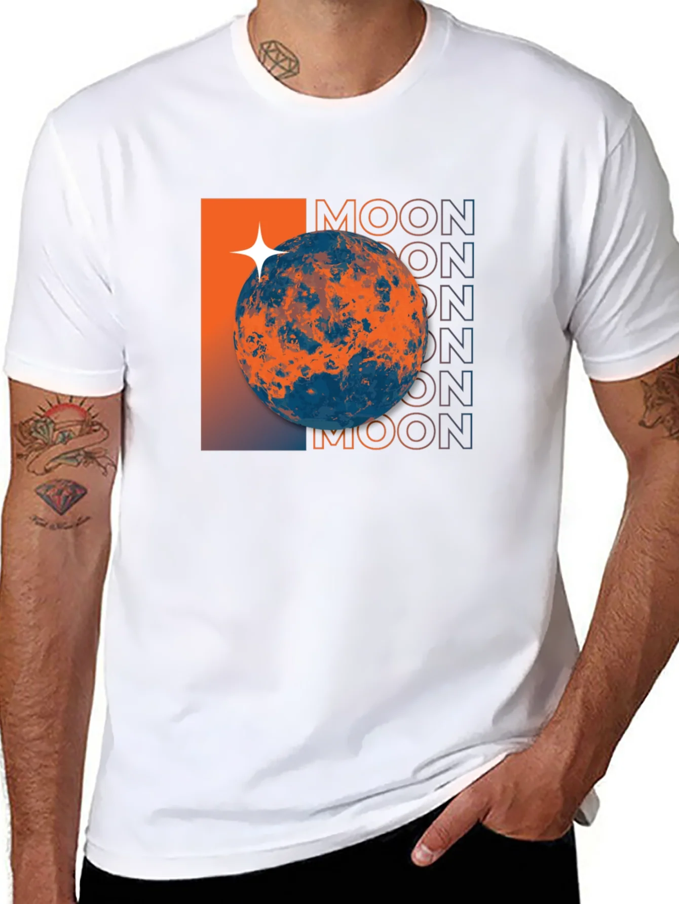 Camiseta Negra Dise?o Espacial Moon
