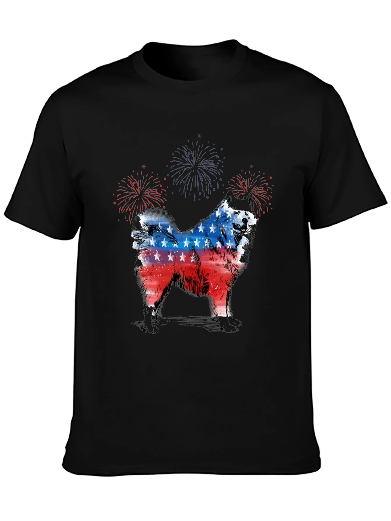 Rebbecca Patriotic Dog T-Shirt - USA Flag Design