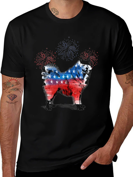 Rebbecca Patriotic Dog T-Shirt - USA Flag Design