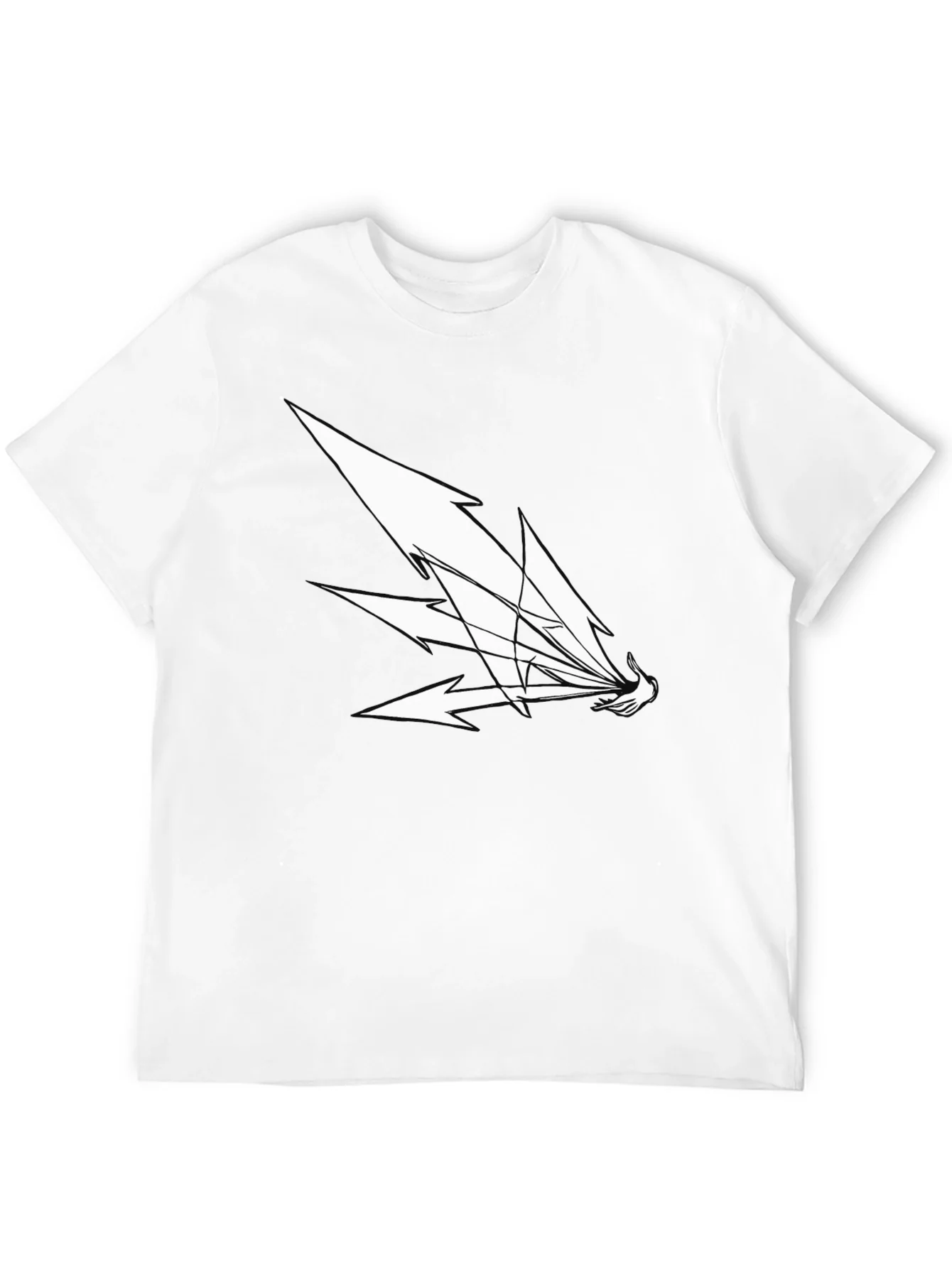 Camiseta Negra Hombre Dise?o Abstracto Blanco