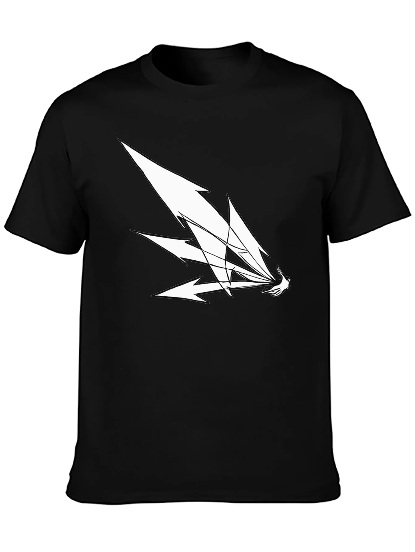 Camiseta Negra Hombre Dise?o Abstracto Blanco