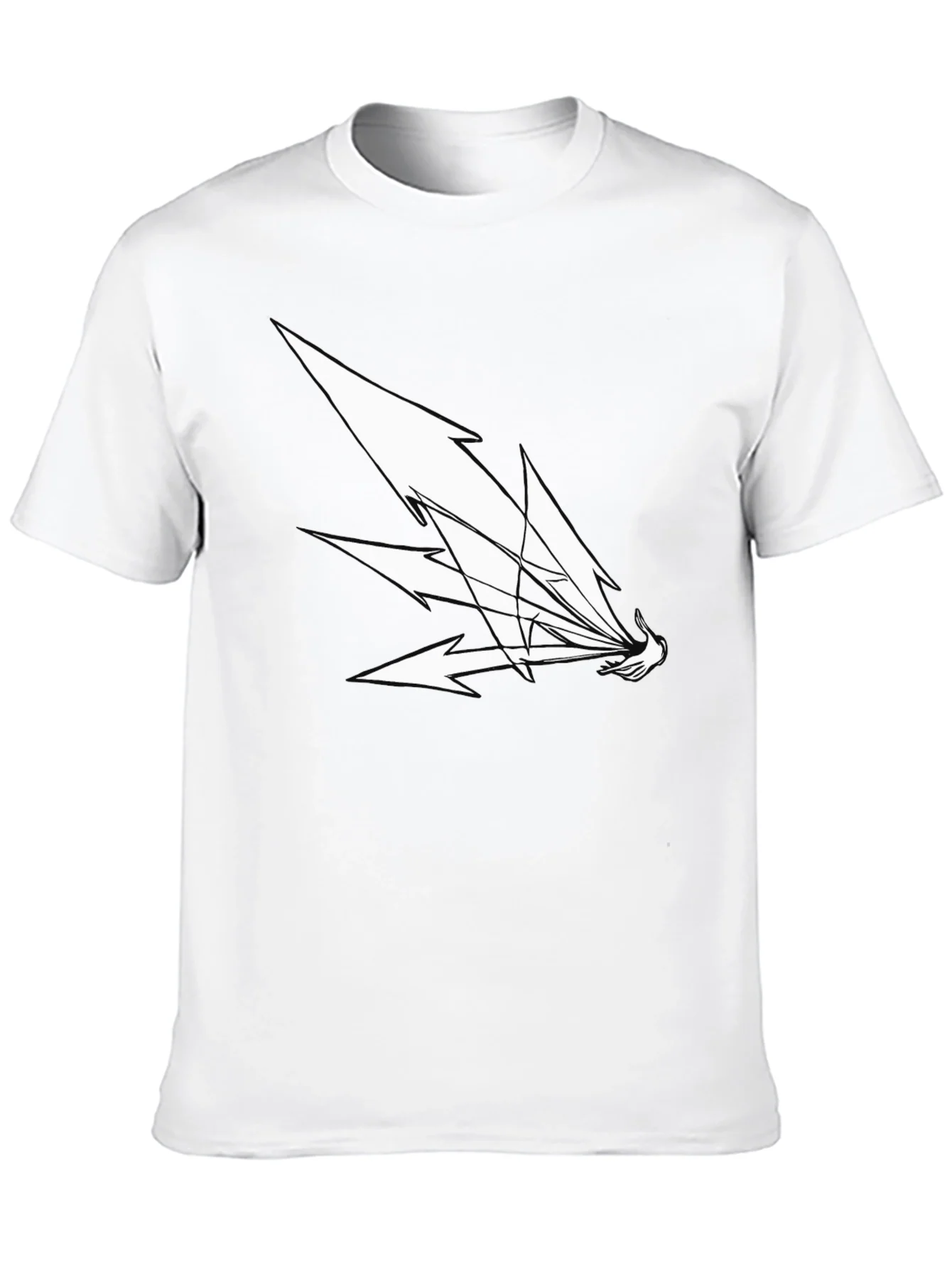 Camiseta Negra Hombre Dise?o Abstracto Blanco
