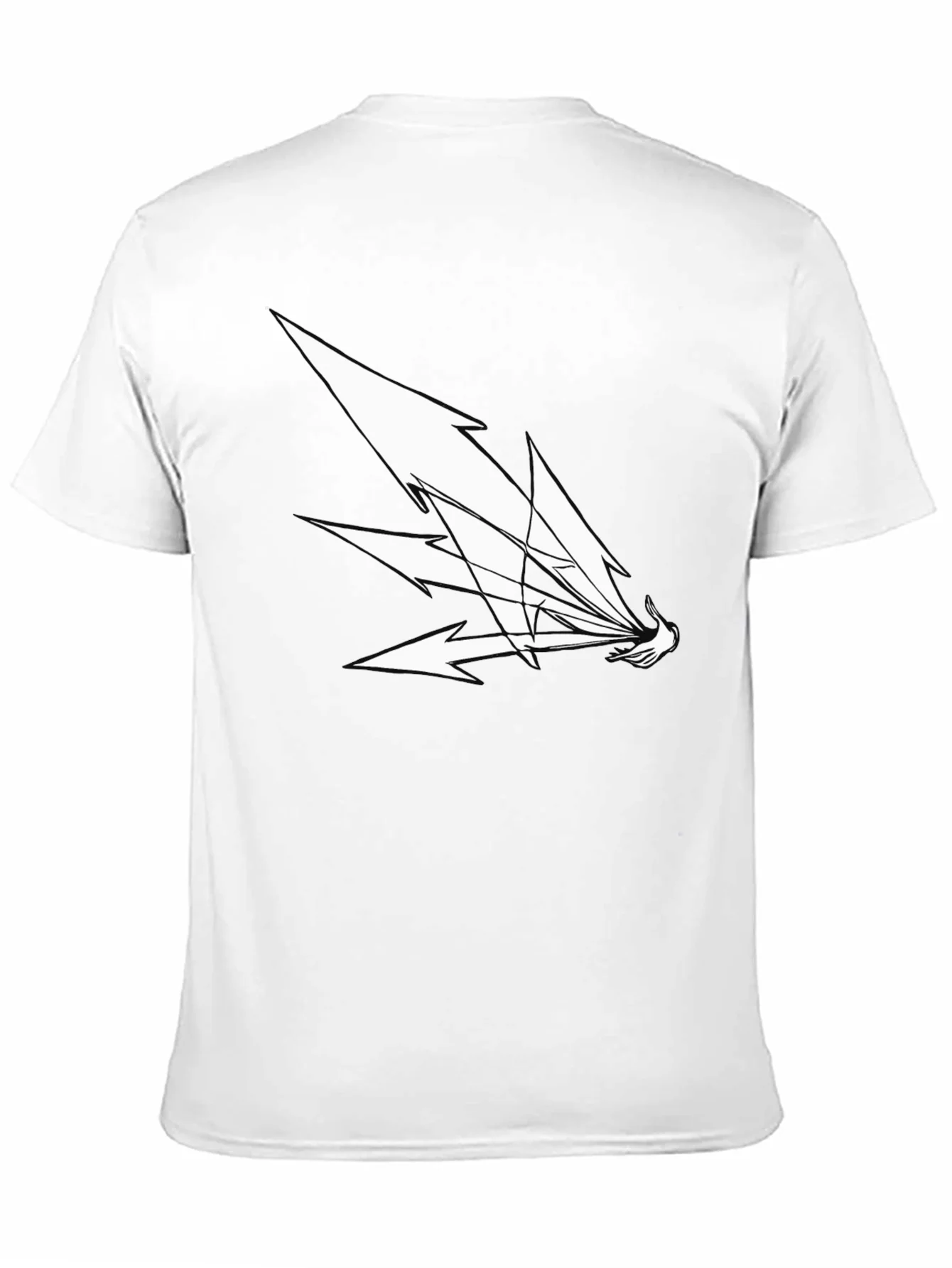 Camiseta Negra Hombre Dise?o Abstracto Blanco