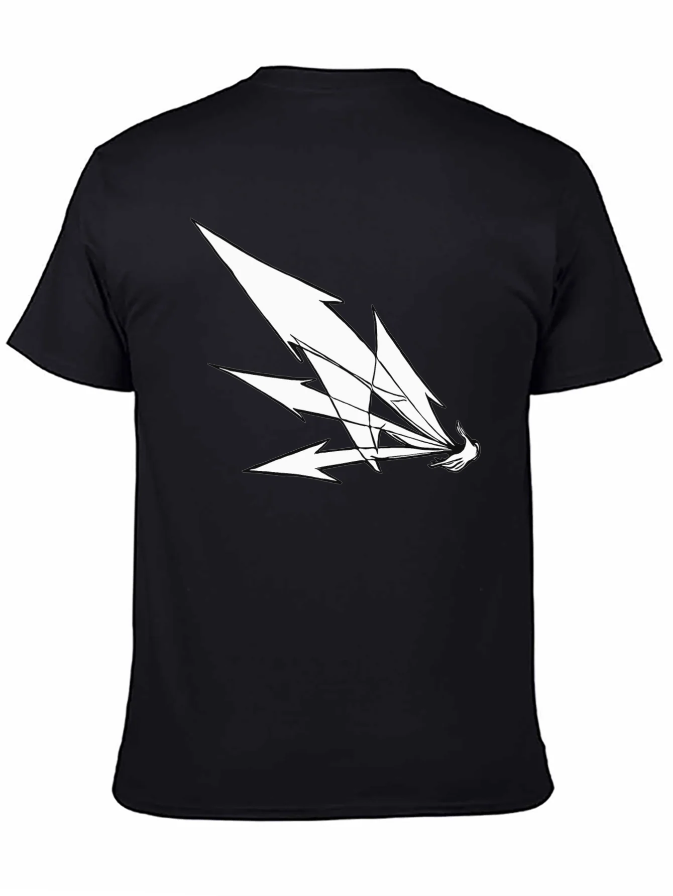 Camiseta Negra Hombre Dise?o Abstracto Blanco
