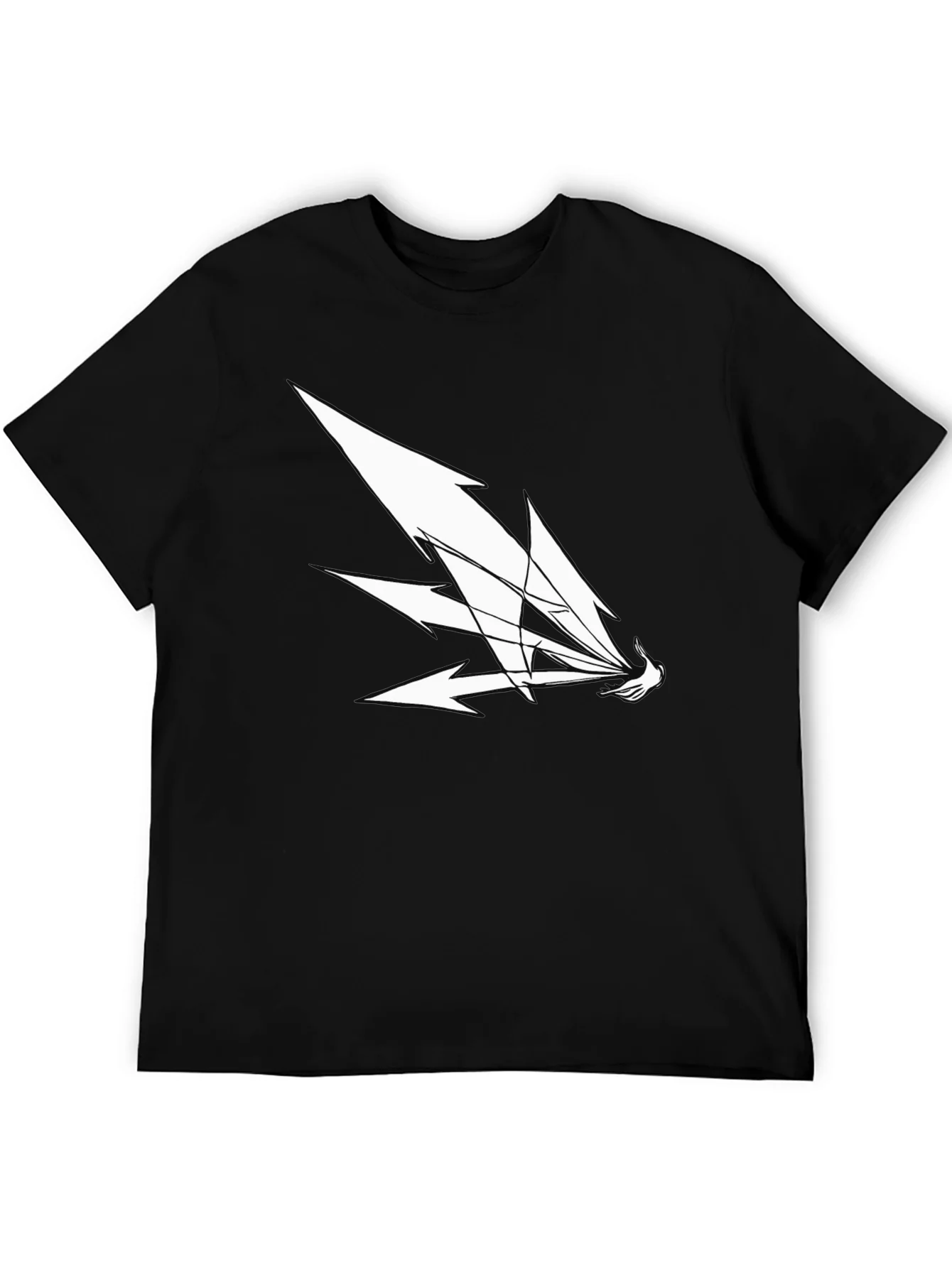 Camiseta Negra Hombre Dise?o Abstracto Blanco