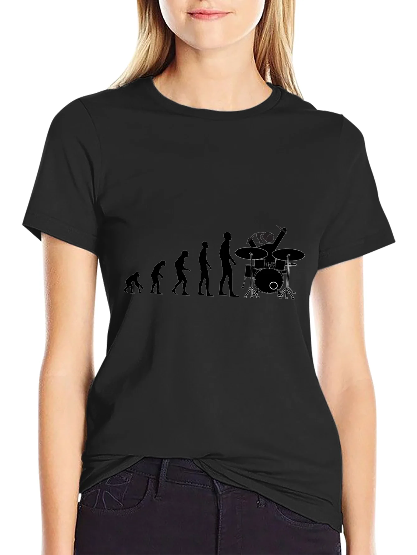 Rebbecca Evolution of Drumming Black T-Shirt