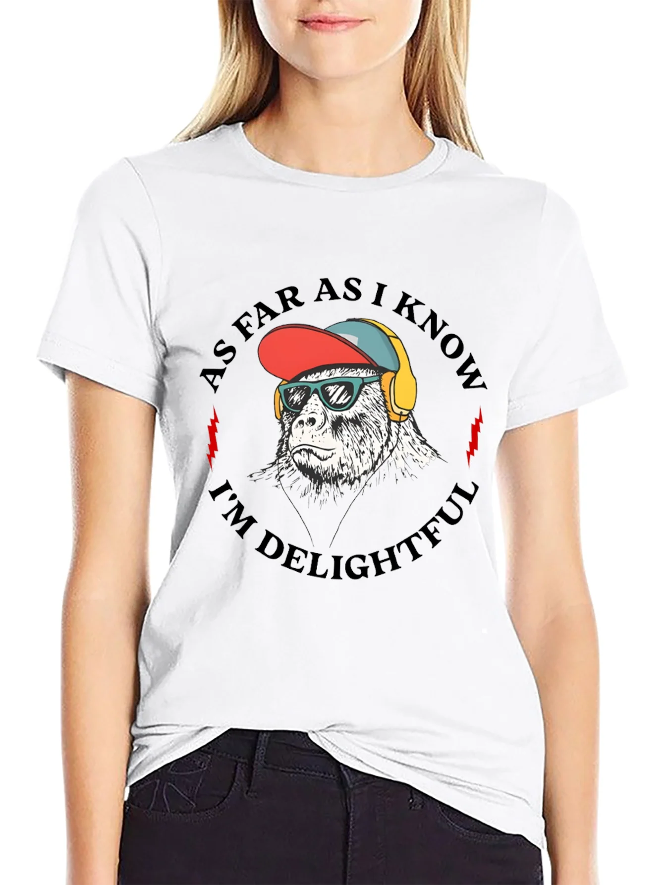 Camiseta Negra con Dise?o de Mono Divertido