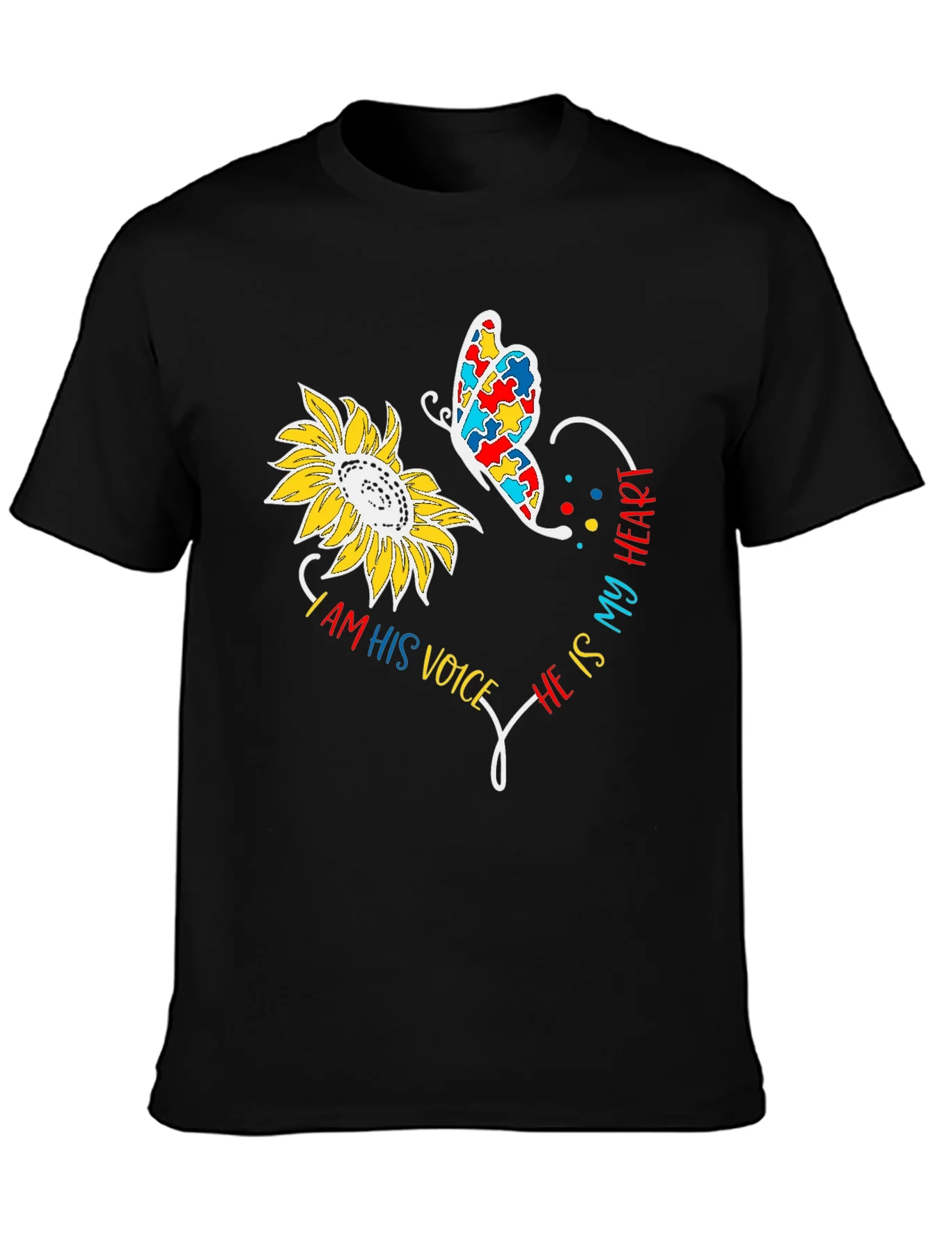 Rebbecca Autism Awareness Sunflower T-Shirt